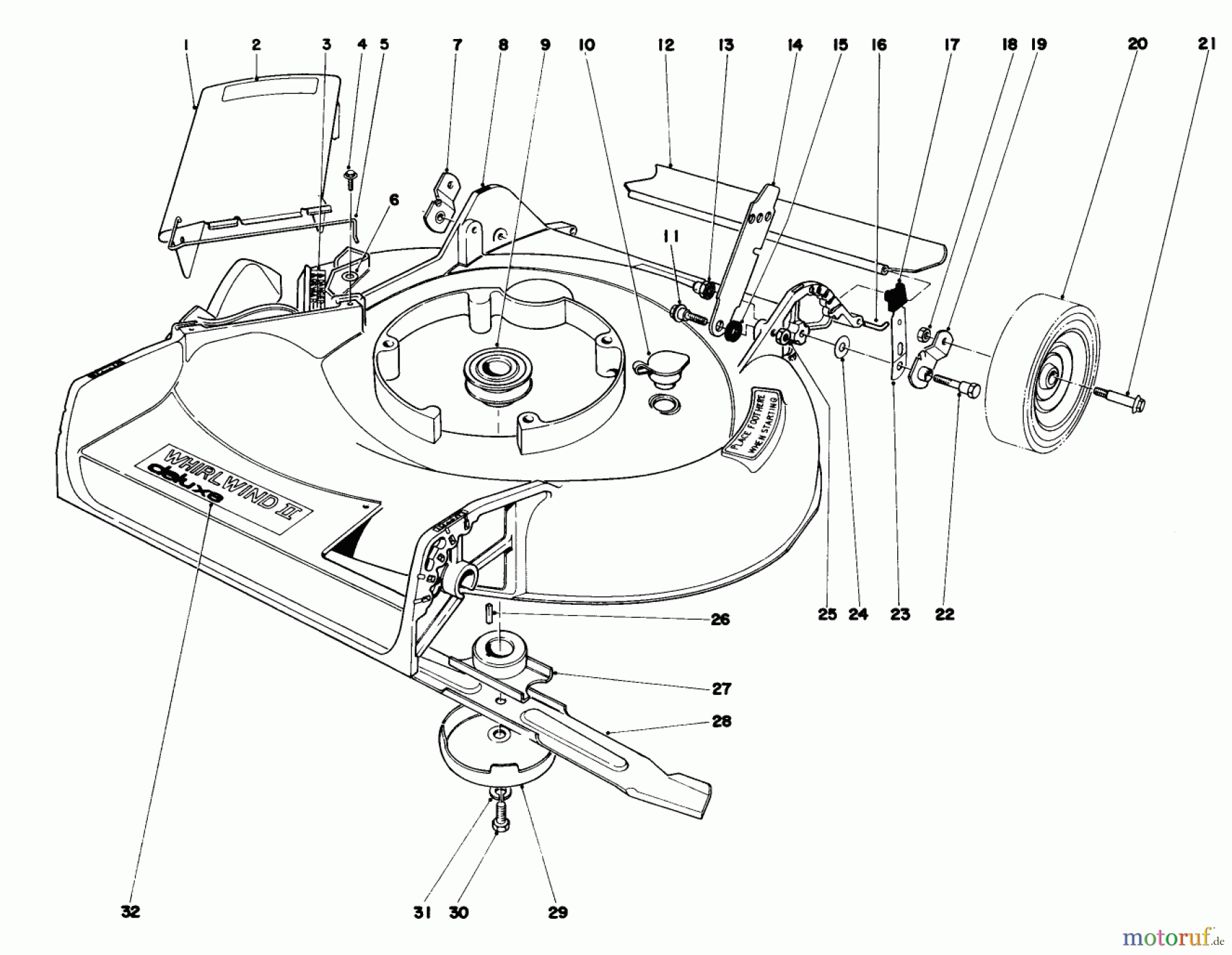  Toro Neu Mowers, Walk-Behind Seite 1 16370 - Toro Whirlwind II Lawnmower, 1979 (9000001-9999999) HOUSING ASSEMBLY MODEL 16390