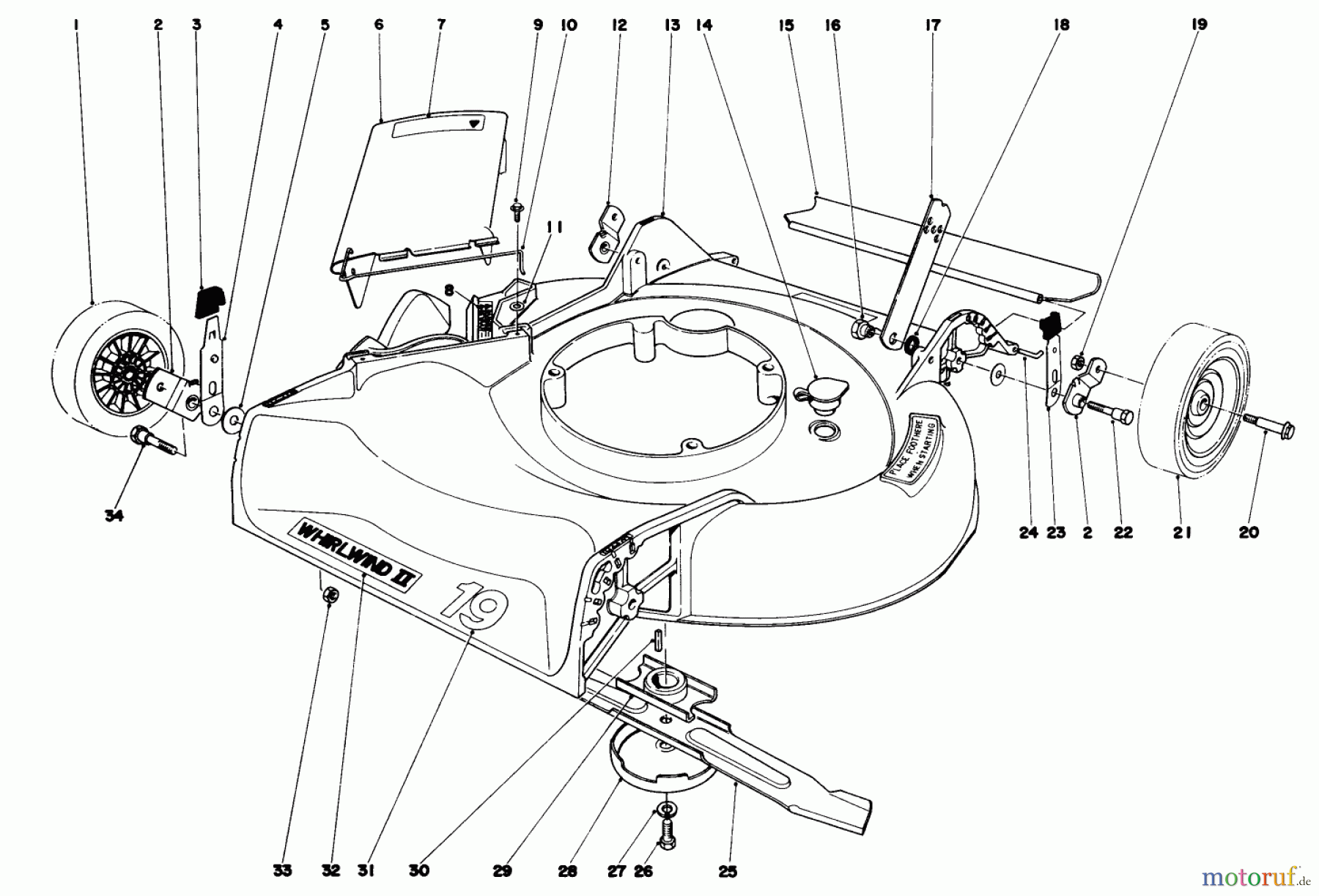  Toro Neu Mowers, Walk-Behind Seite 1 16360 - Toro Whirlwind, 1980 (0000001-0999999) HOUSING ASSEMBLY