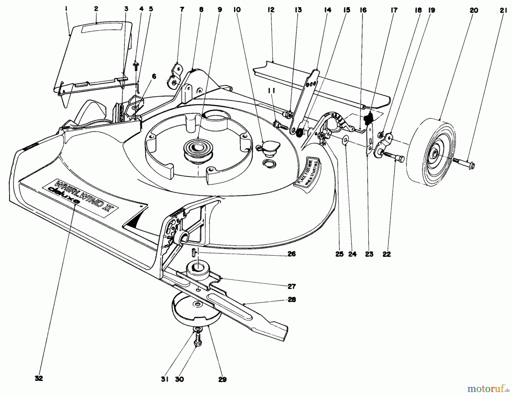  Toro Neu Mowers, Walk-Behind Seite 1 16380 - Toro Whirlwind II Lawnmower, 1979 (9000001-9999999) HOUSING ASSEMBLY