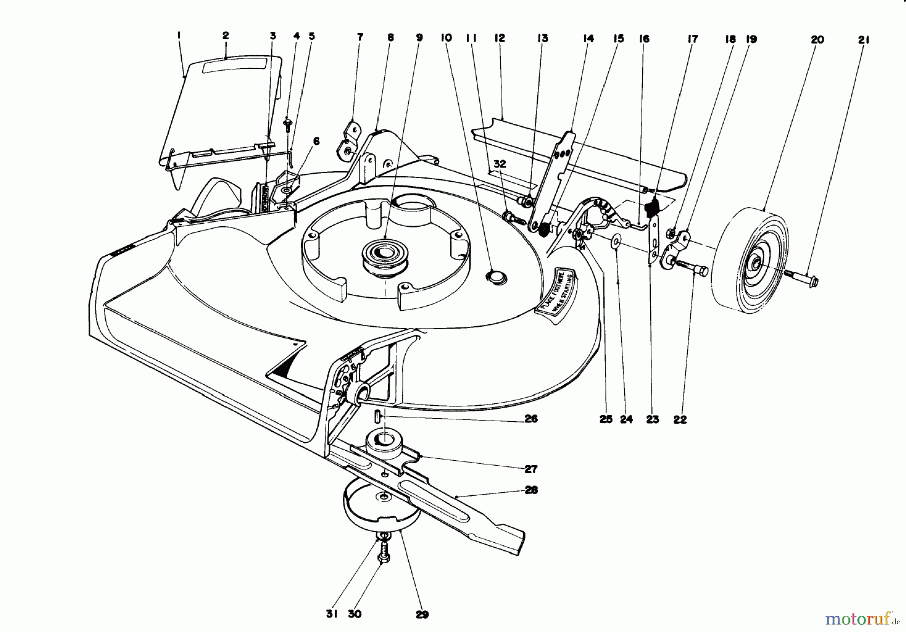  Toro Neu Mowers, Walk-Behind Seite 1 16390 - Toro Whirlwind PowR, 1981 (1000001-1999999) HOUSING ASSEMBLY