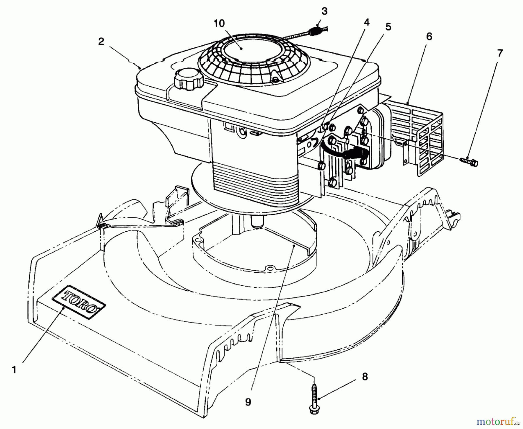  Toro Neu Mowers, Walk-Behind Seite 1 16400 - Toro Lawnmower, 1996 (6900001-6999999) ENGINE ASSEMBLY