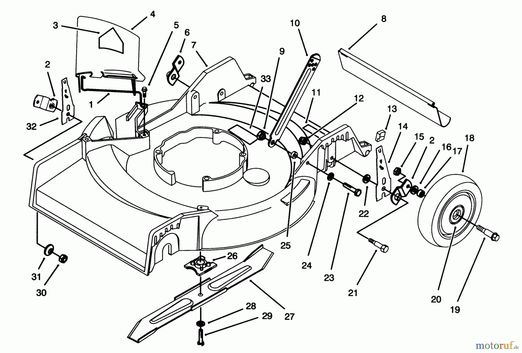  Toro Neu Mowers, Walk-Behind Seite 1 16410 - Toro Lawnmower, 1993 (3900001-3999999) HOUSING ASSEMBLY