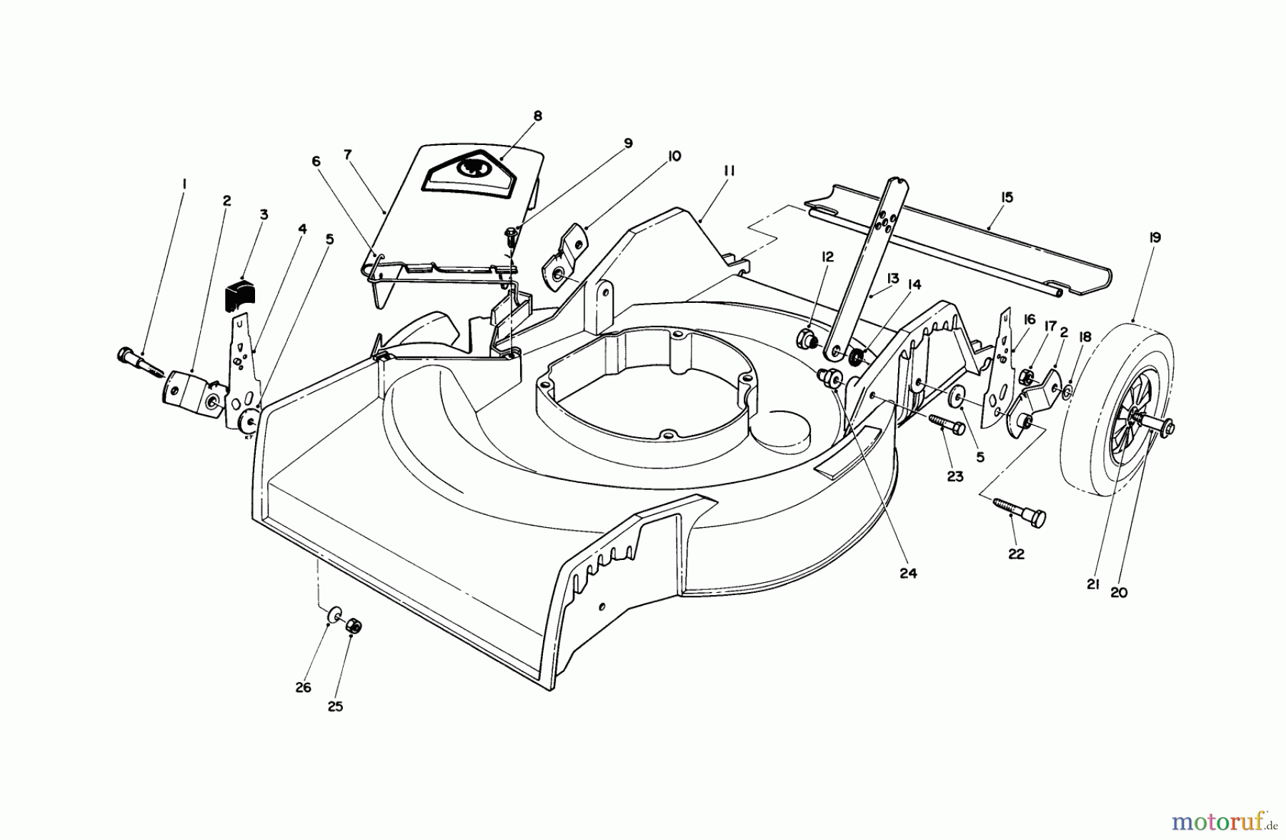  Toro Neu Mowers, Walk-Behind Seite 1 16551 - Toro Lawnmower, 1989 (9000001-9999999) HOUSING ASSEMBLY