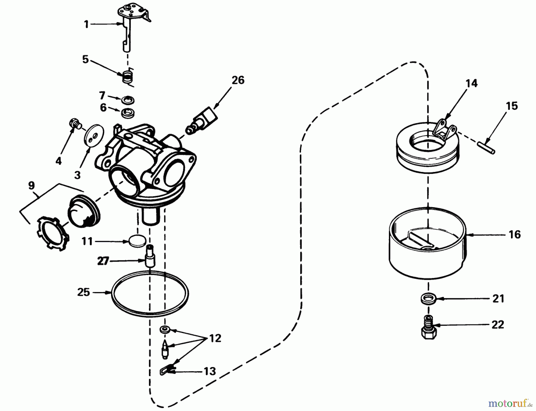  Toro Neu Mowers, Walk-Behind Seite 1 16570 - Toro Lawnmower, 1983 (3000001-3999999) CARBURETOR ASSEMBLY NO. 632050A