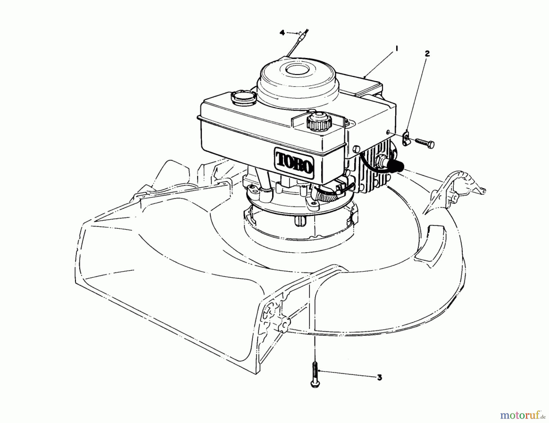  Toro Neu Mowers, Walk-Behind Seite 1 16575 - Toro Lawnmower, 1988 (8000001-8012678) ENGINE ASSEMBLY