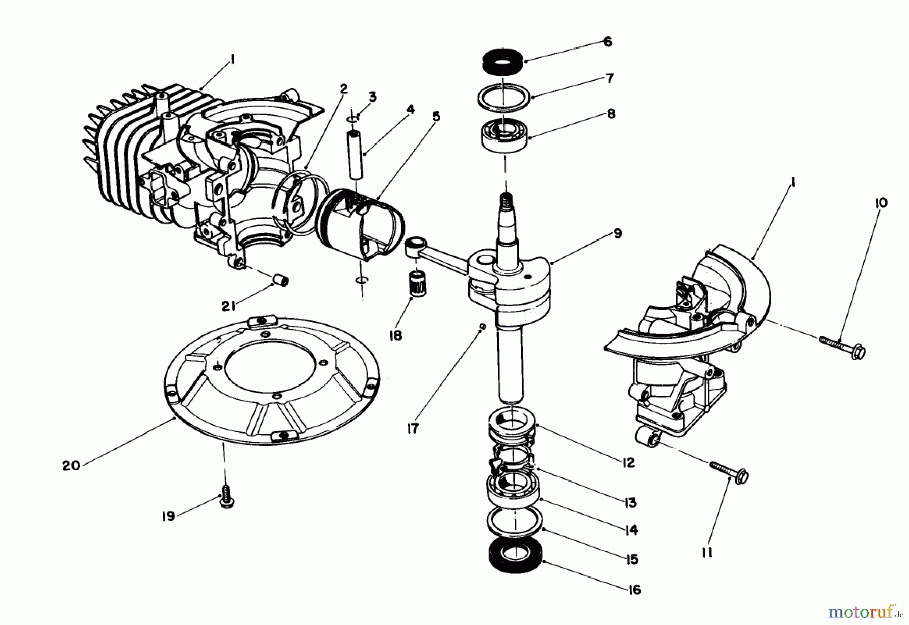  Toro Neu Mowers, Walk-Behind Seite 1 16580 - Toro Lawnmower, 1983 (3000001-3999999) CRANKSHAFT ASSEMBLY