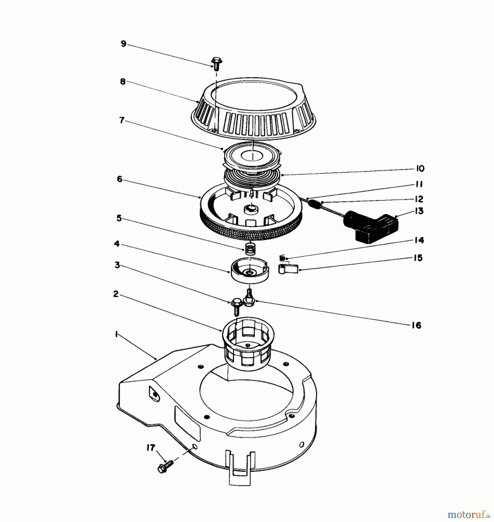  Toro Neu Mowers, Walk-Behind Seite 1 16580 - Toro Lawnmower, 1984 (4000001-4999999) RECOIL ASSEMBLY