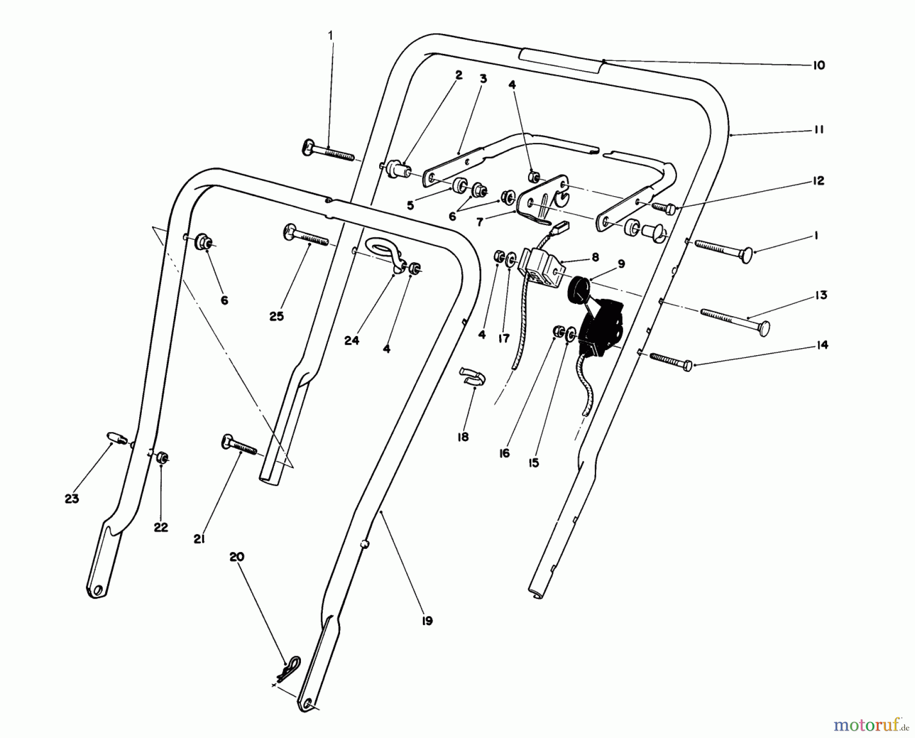  Toro Neu Mowers, Walk-Behind Seite 1 16585 - Toro Lawnmower, 1985 (5000001-5999999) HANDLE ASSEMBLY