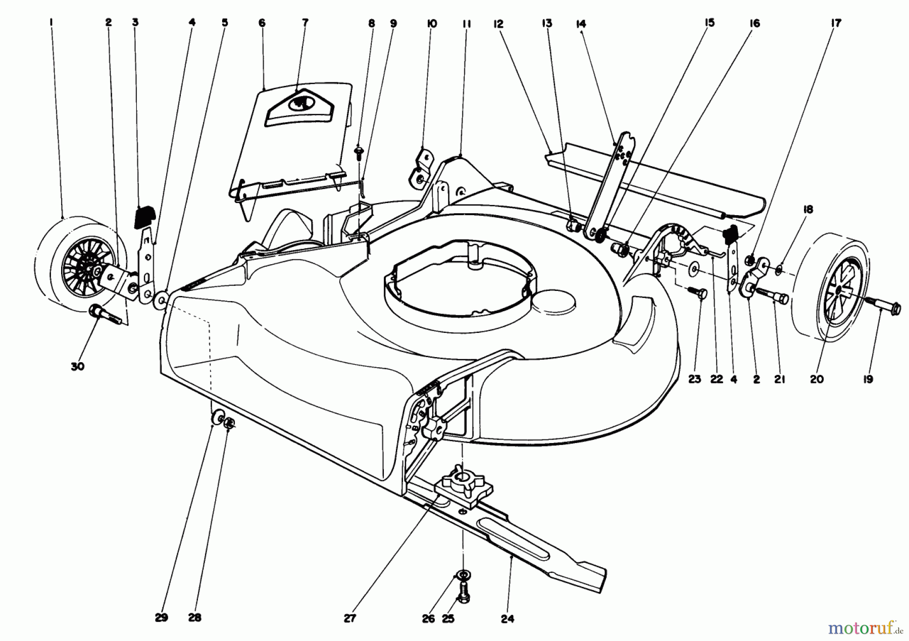  Toro Neu Mowers, Walk-Behind Seite 1 16585 - Toro Lawnmower, 1987 (7000001-7999999) HOUSING ASSEMBLY