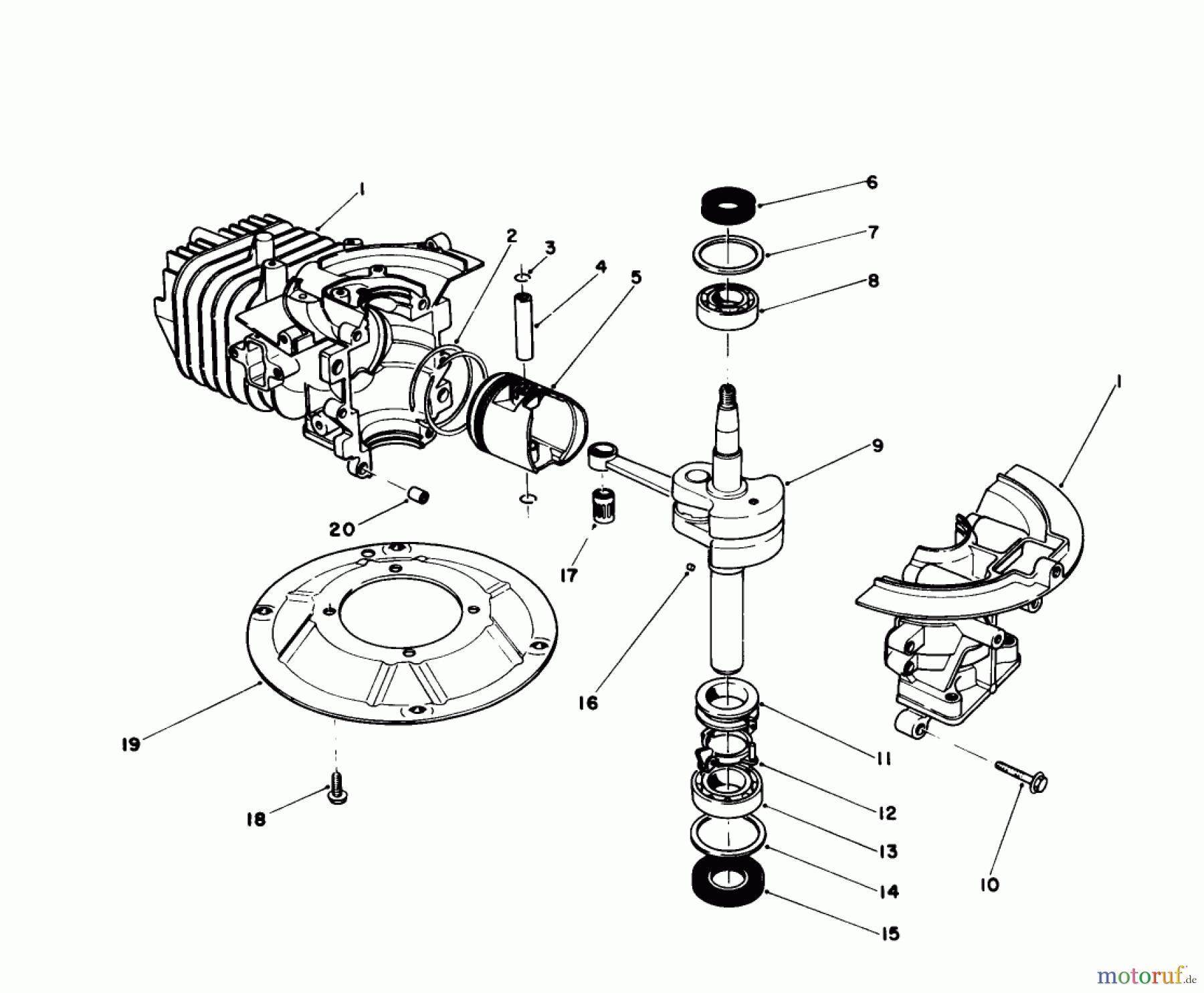  Toro Neu Mowers, Walk-Behind Seite 1 16585 - Toro Lawnmower, 1988 (8000001-8004251) CRANKSHAFT ASSEMBLY (MODEL NO. 47PH7)