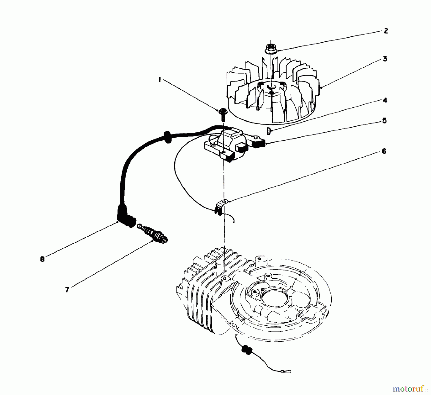  Toro Neu Mowers, Walk-Behind Seite 1 16585 - Toro Lawnmower, 1988 (8000001-8004251) IGNITION ASSEMBLY (MODEL NO. 47PH7)