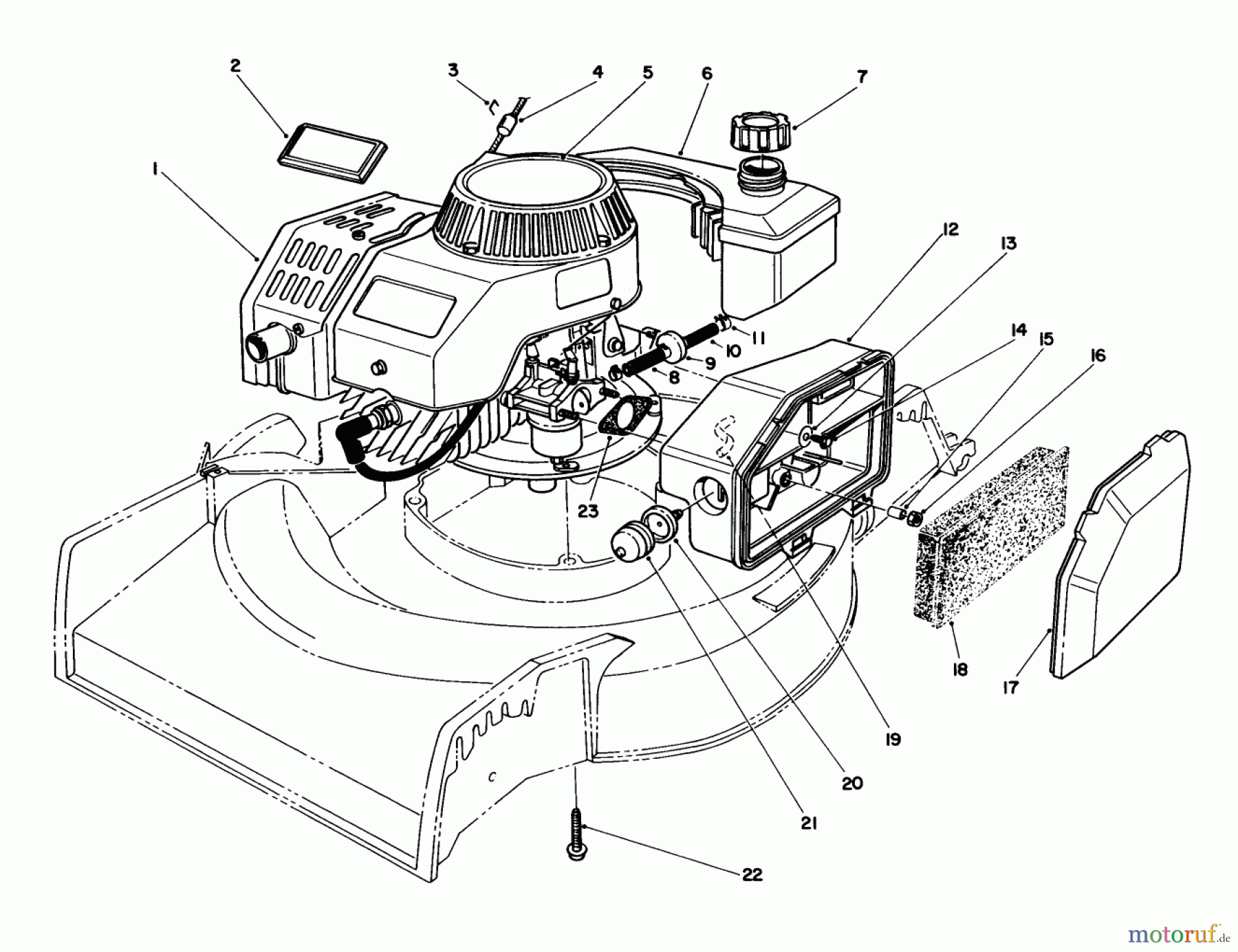  Toro Neu Mowers, Walk-Behind Seite 1 16585 - Toro Lawnmower, 1988 (8004252-8999999) ENGINE ASSEMBLY