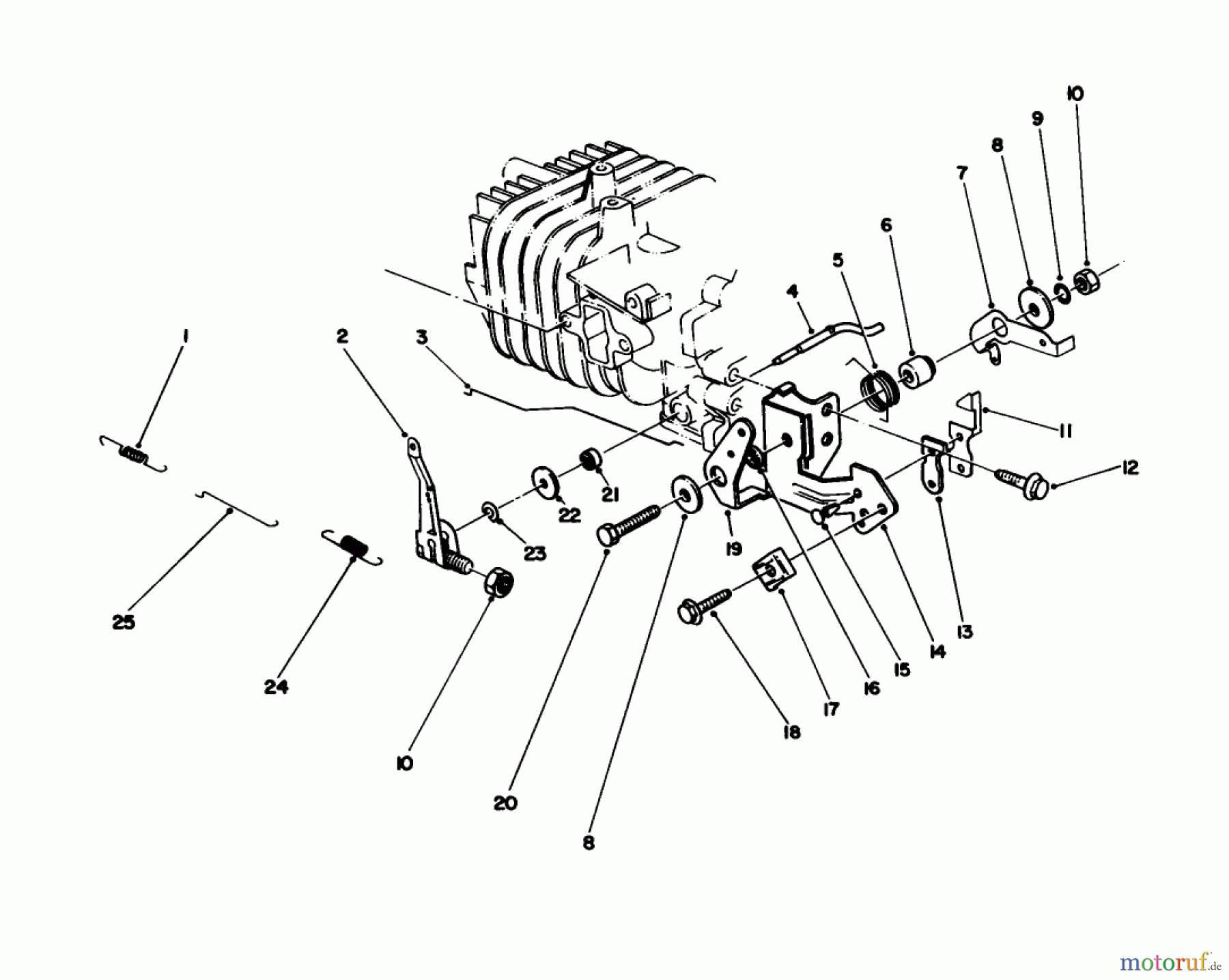  Toro Neu Mowers, Walk-Behind Seite 1 16585 - Toro Lawnmower, 1988 (8004252-8999999) GOVERNOR ASSEMBLY (MODEL NO. 47PH7)