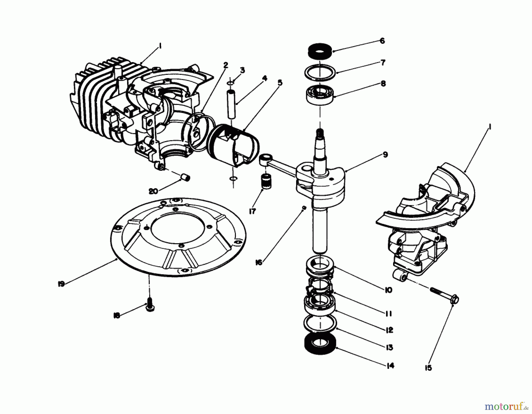  Toro Neu Mowers, Walk-Behind Seite 1 16585C - Toro Lawnmower, 1988 (8000001-8999999) CRANKSHAFT ASSEMBLY (MODEL NO. 47PH7)