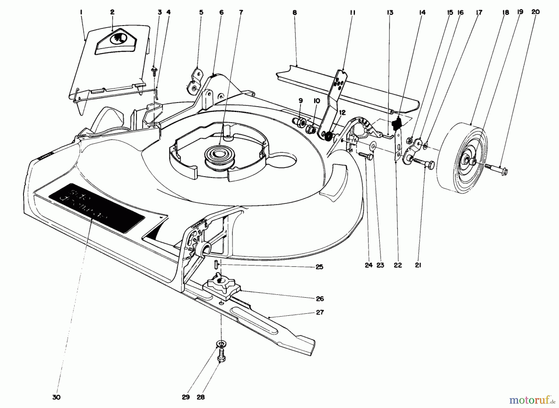  Toro Neu Mowers, Walk-Behind Seite 1 16771 - Toro Lawnmower, 1983 (3000001-3999999) HOUSING ASSEMBLY