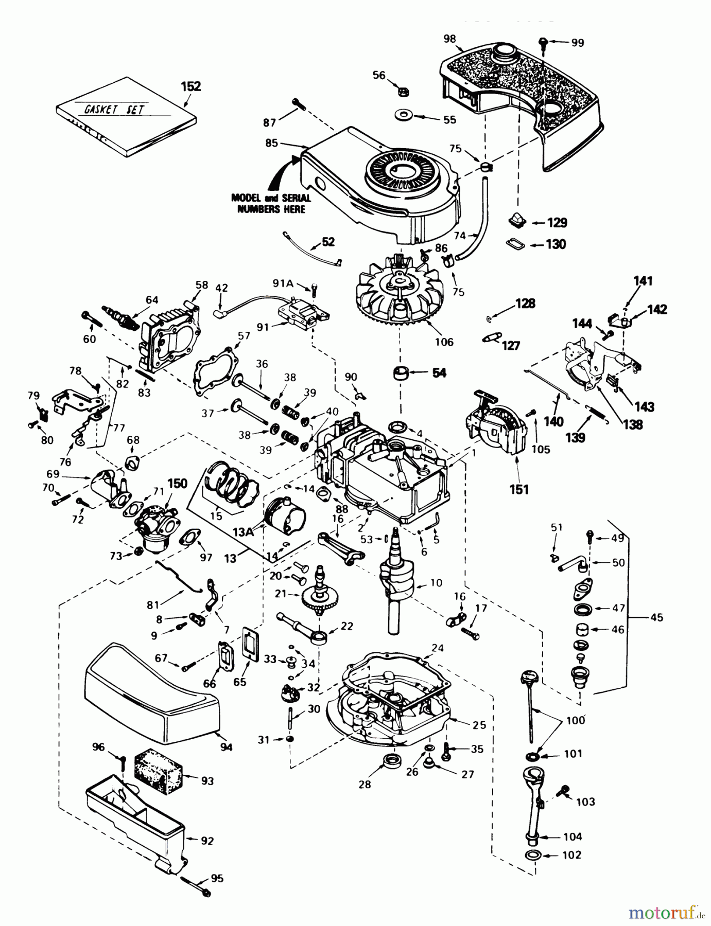  Toro Neu Mowers, Walk-Behind Seite 1 16771 - Toro Lawnmower, 1984 (4000001-4999999) ENGINE TECUMSEH MODEL TNT 100-10085E