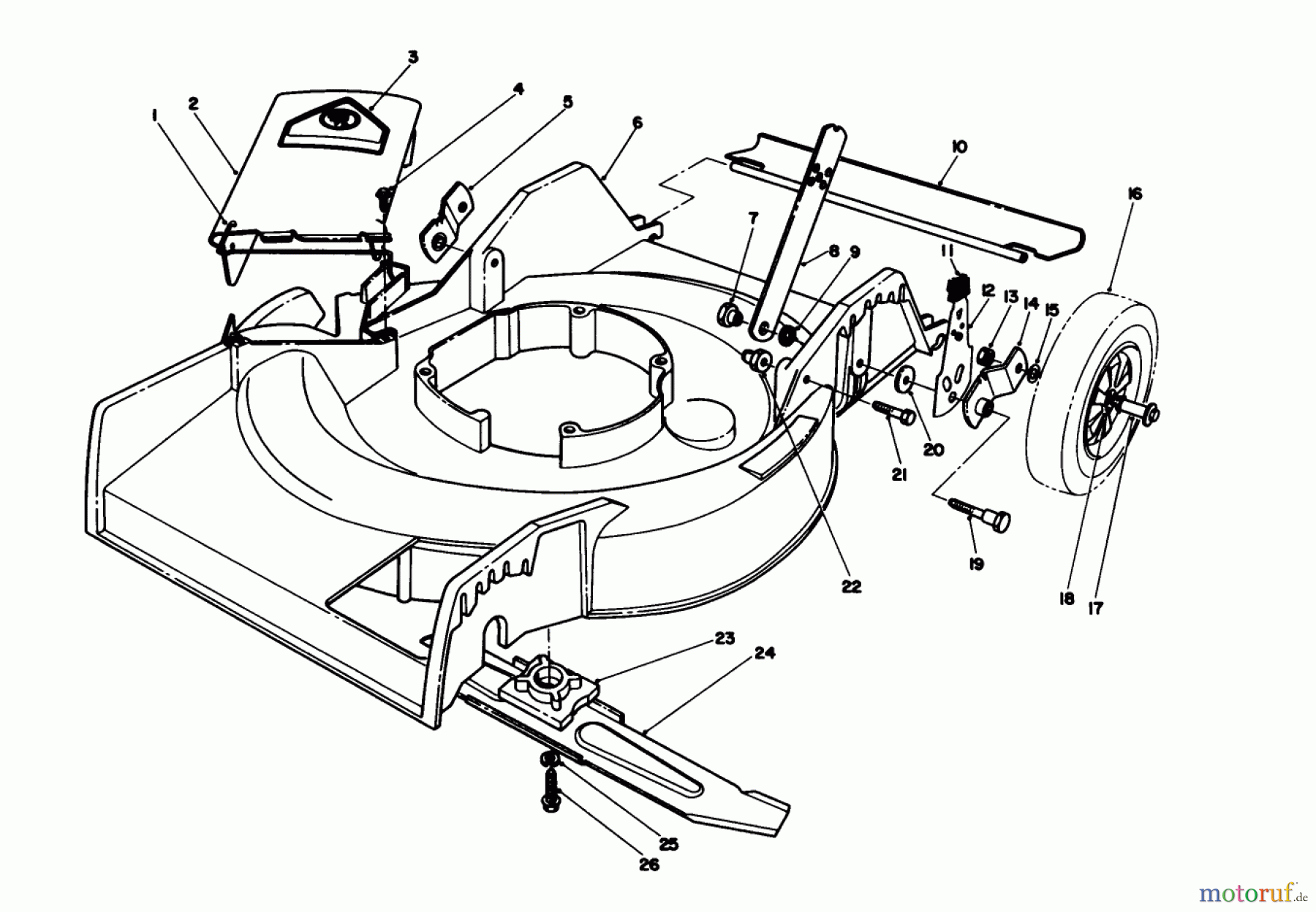  Toro Neu Mowers, Walk-Behind Seite 1 16775 - Toro Lawnmower, 1988 (8022966-8999999) HOUSING ASSEMBLY