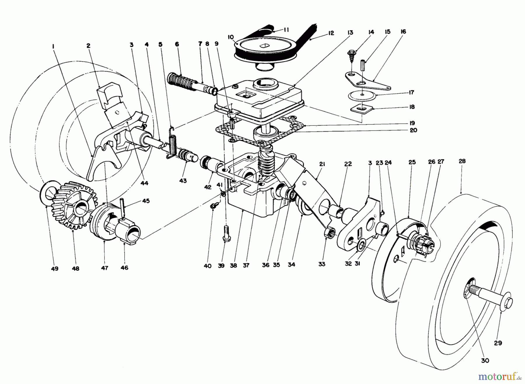  Toro Neu Mowers, Walk-Behind Seite 1 16780 - Toro Lawnmower, 1984 (4000001-4999999) GEAR CASE ASSEMBLY