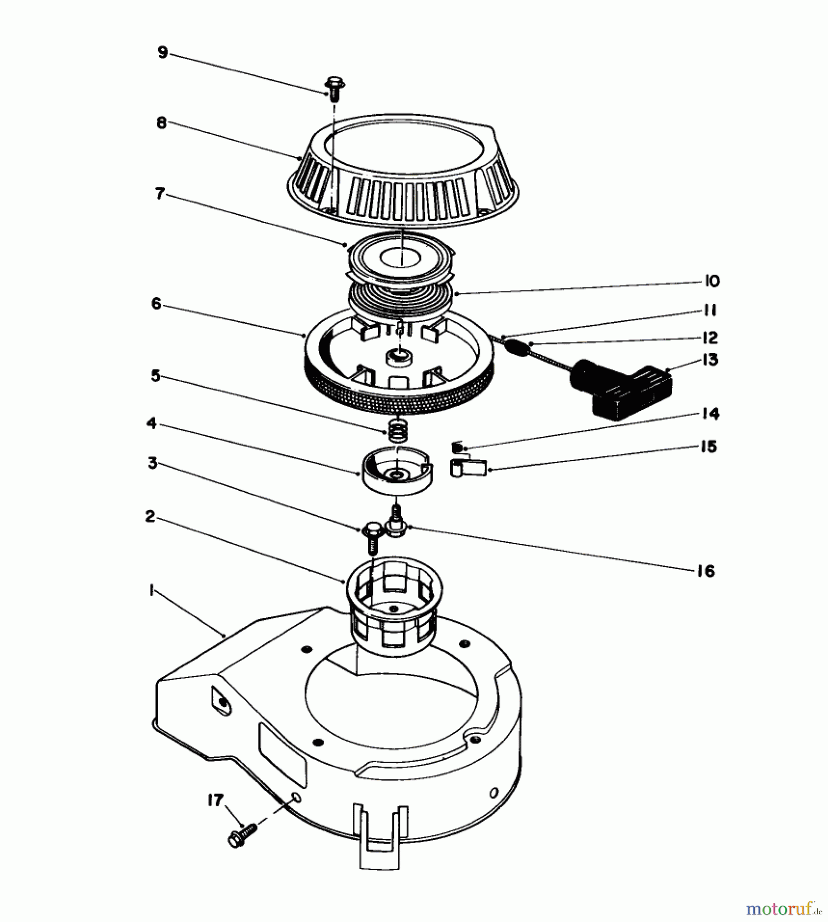  Toro Neu Mowers, Walk-Behind Seite 1 16780 - Toro Lawnmower, 1984 (4000001-4999999) RECOIL ASSEMBLY