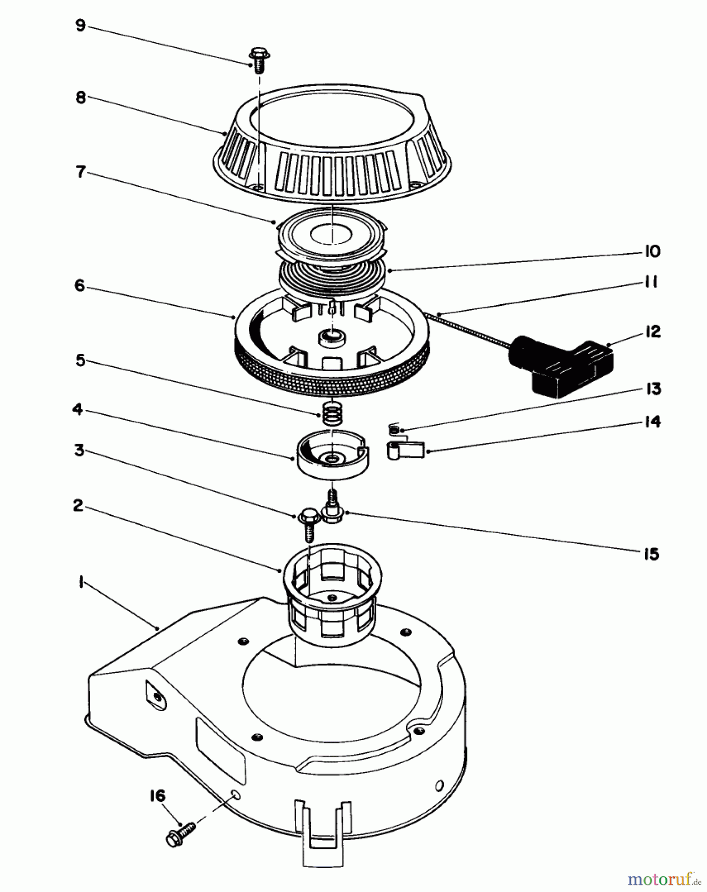  Toro Neu Mowers, Walk-Behind Seite 1 16785 - Toro Lawnmower, 1985 (5000001-5999999) RECOIL ASSEMBLY