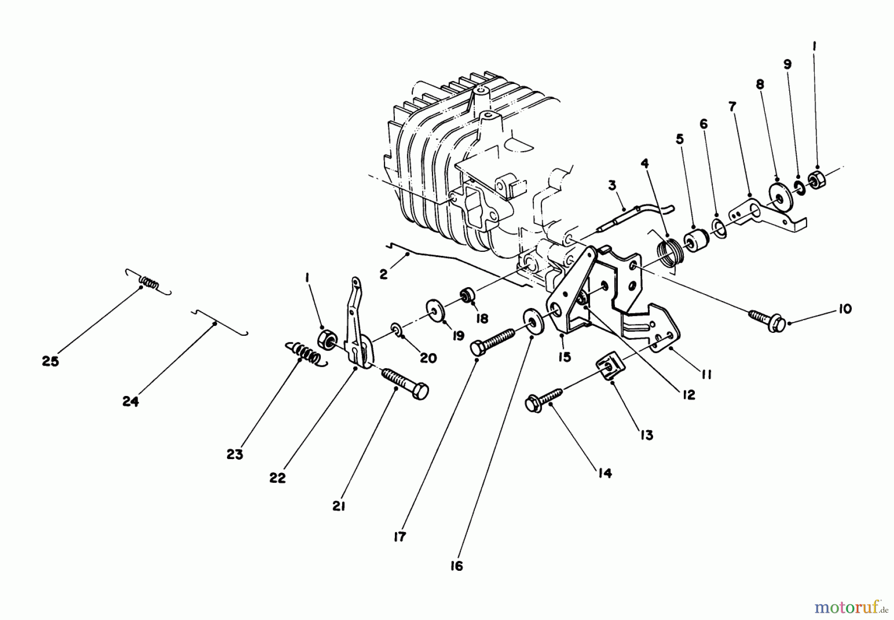  Toro Neu Mowers, Walk-Behind Seite 1 16785 - Toro Lawnmower, 1986 (6000001-6999999) GOVERNOR ASSEMBLY ENGINE 47PE4 (USED ON UNITS WITH SERIAL NO. 6000101-6004101) ENGINE 47PF5 (USED ON UNITS WITH SERIAL NO. 60041