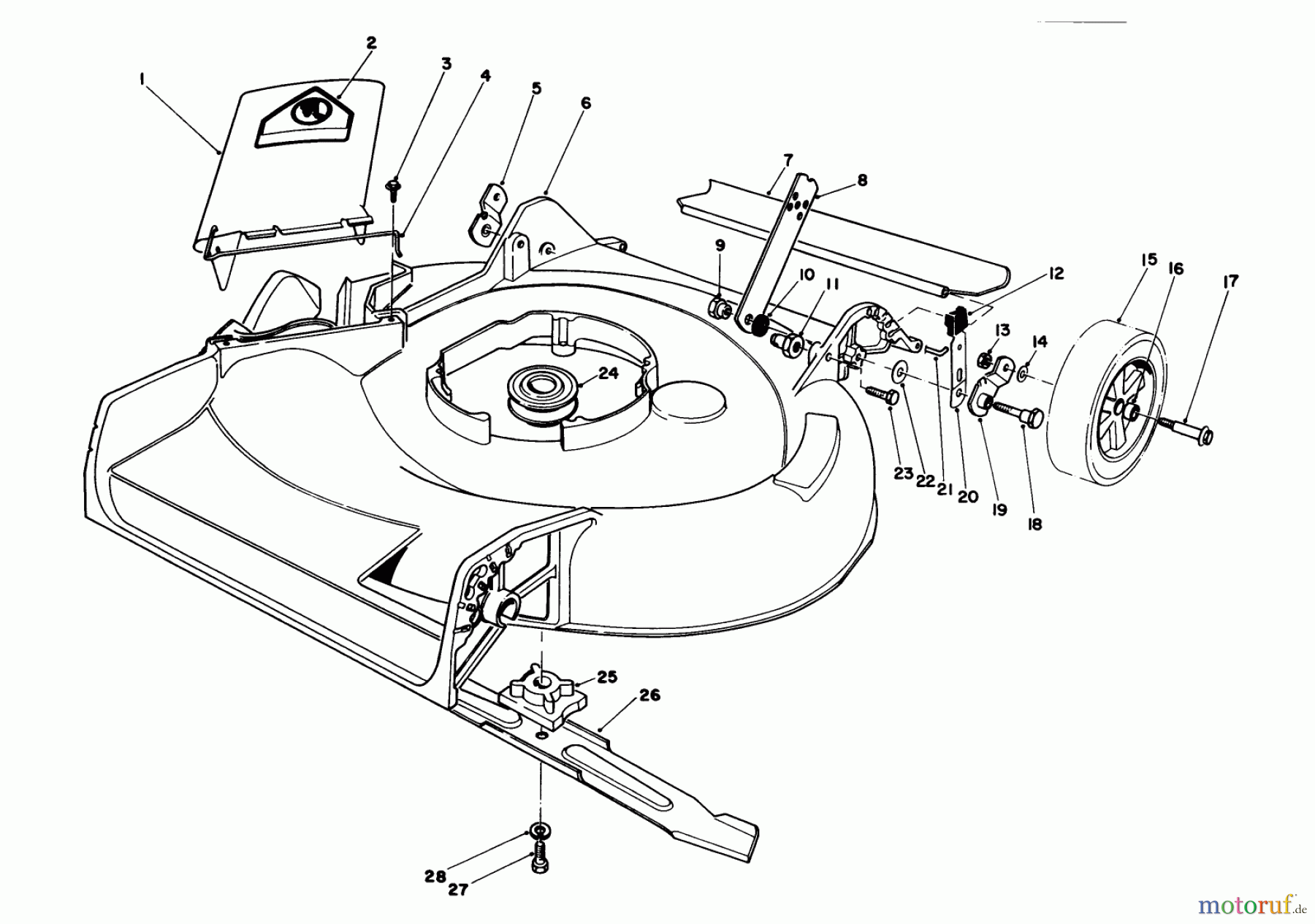  Toro Neu Mowers, Walk-Behind Seite 1 16785 - Toro Lawnmower, 1986 (6000001-6999999) HOUSING ASSEMBLY