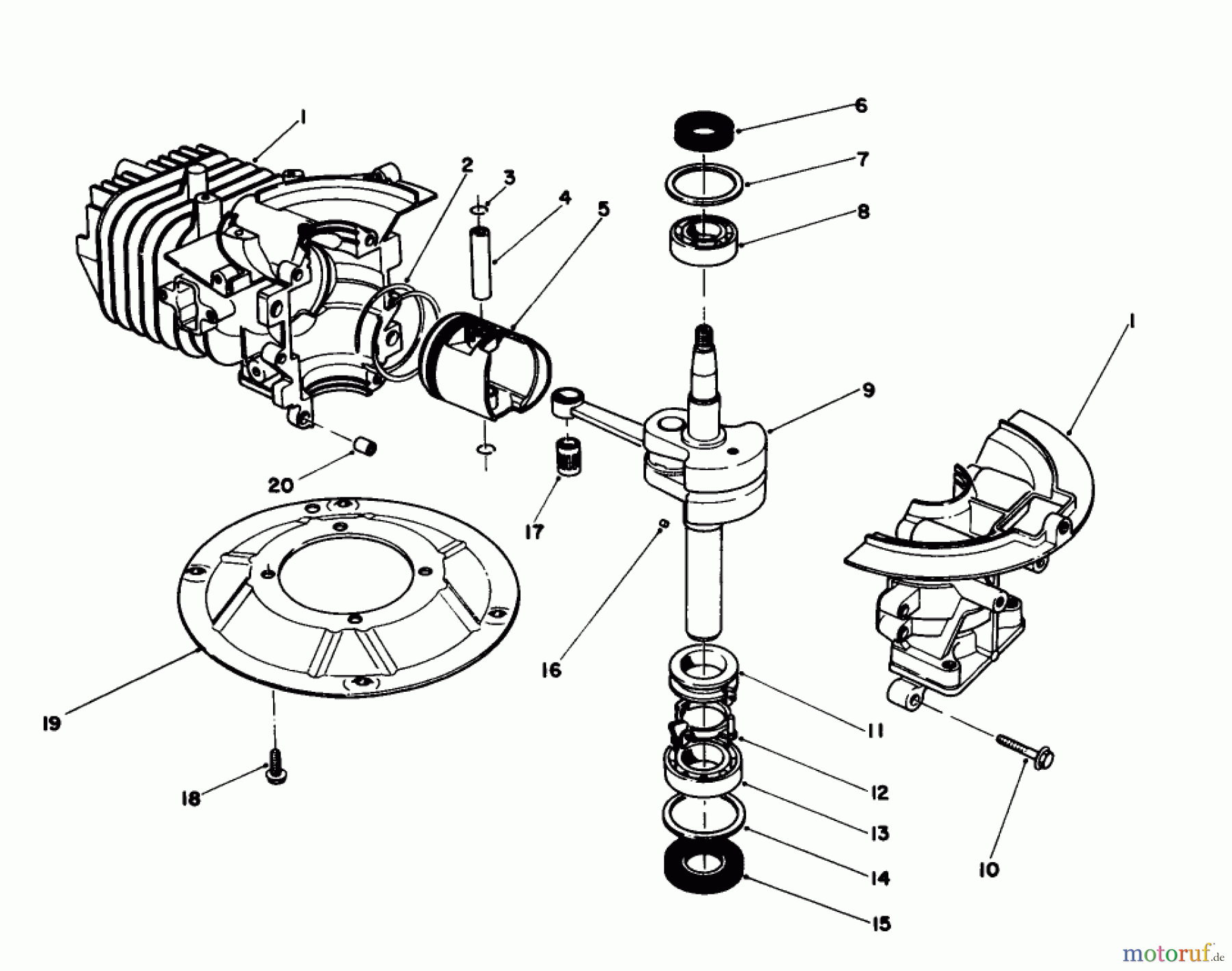  Toro Neu Mowers, Walk-Behind Seite 1 16785 - Toro Lawnmower, 1991 (1000001-1999999) CRANK SHAFT ASSEMBLY (MODEL NO. 47PL0-1)