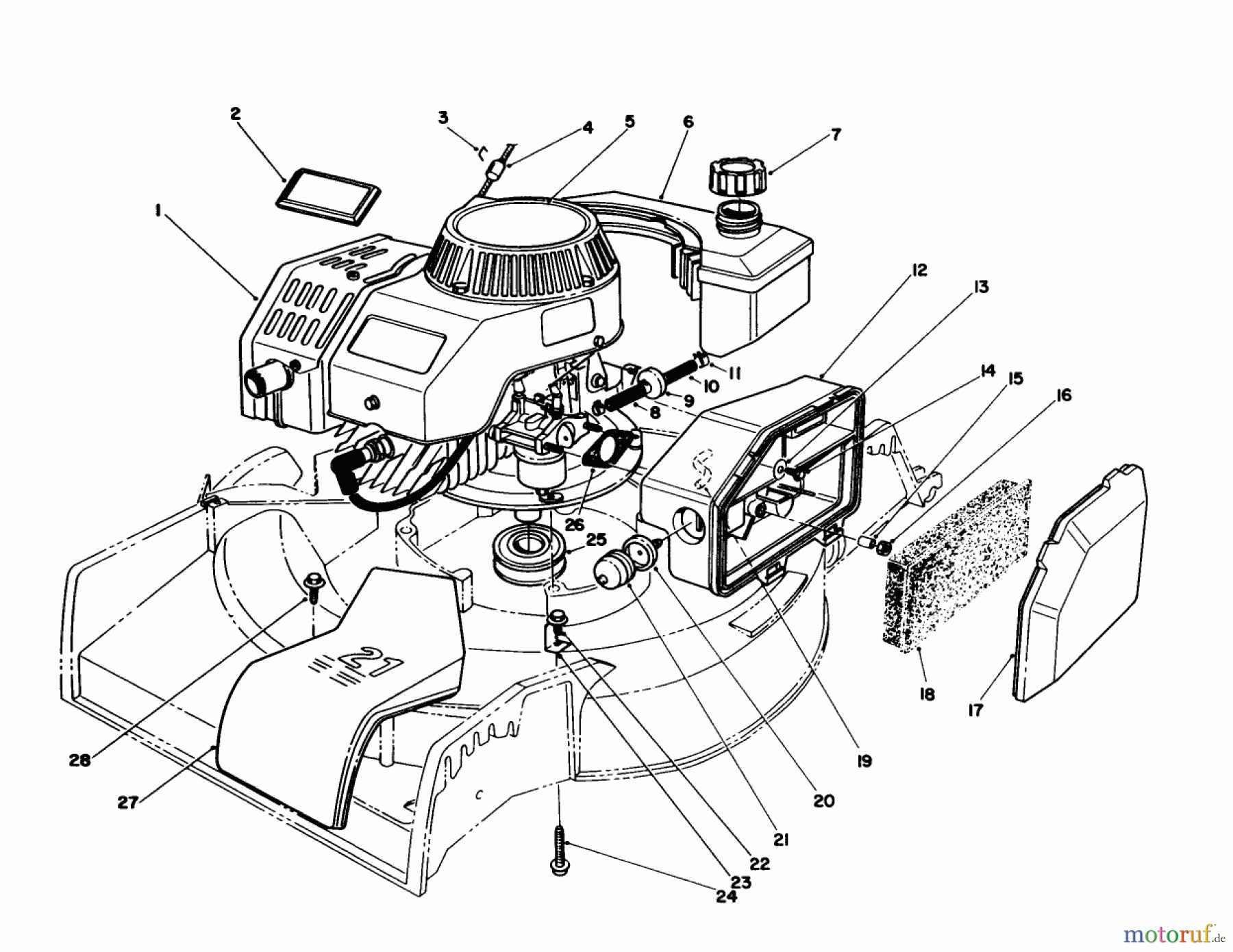  Toro Neu Mowers, Walk-Behind Seite 1 16785 - Toro Lawnmower, 1991 (1000001-1999999) ENGINE ASSEMBLY