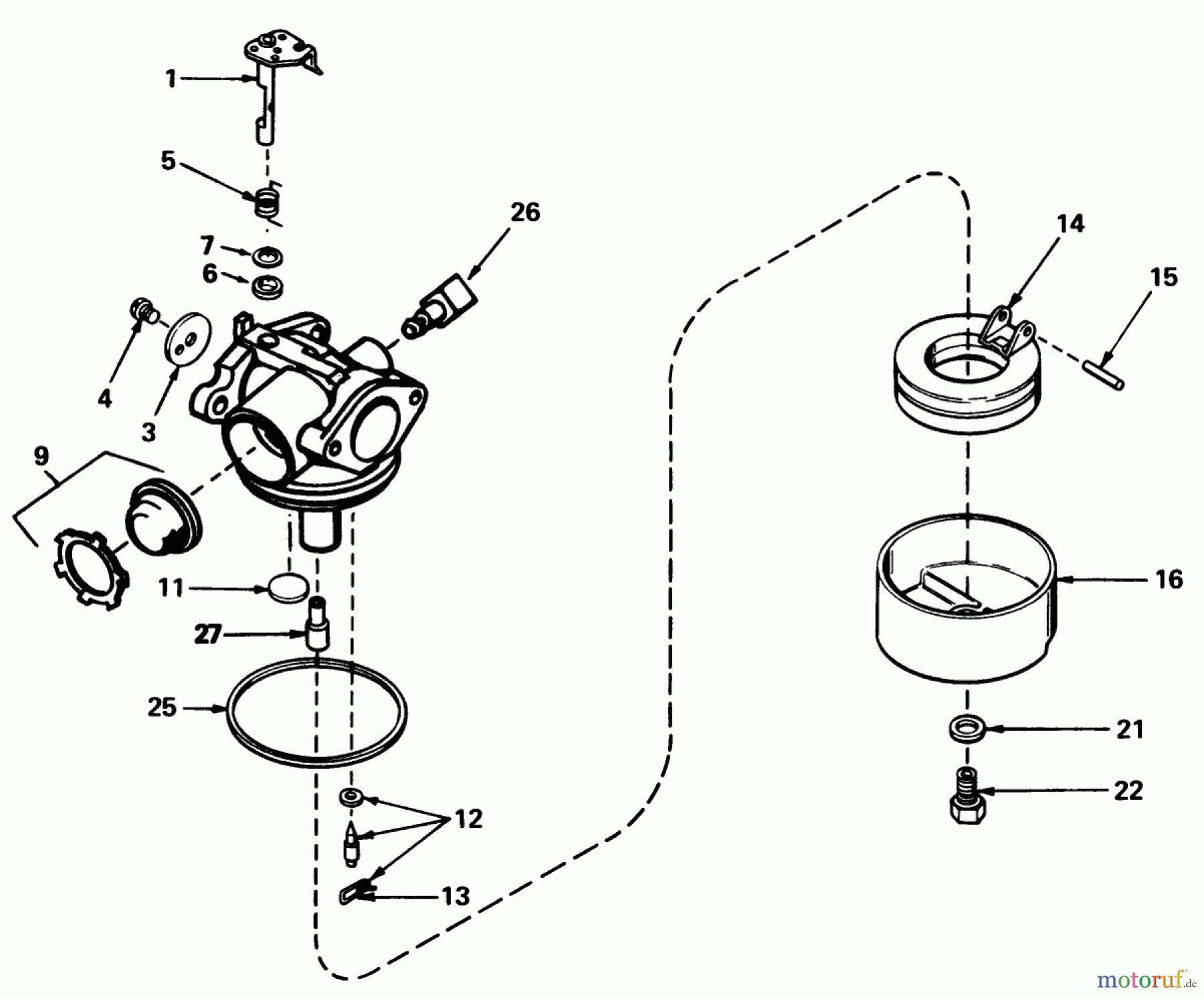  Toro Neu Mowers, Walk-Behind Seite 1 16793 - Toro Lawnmower, 1989 (9000001-9999999) CARBURETOR NO. 632050A