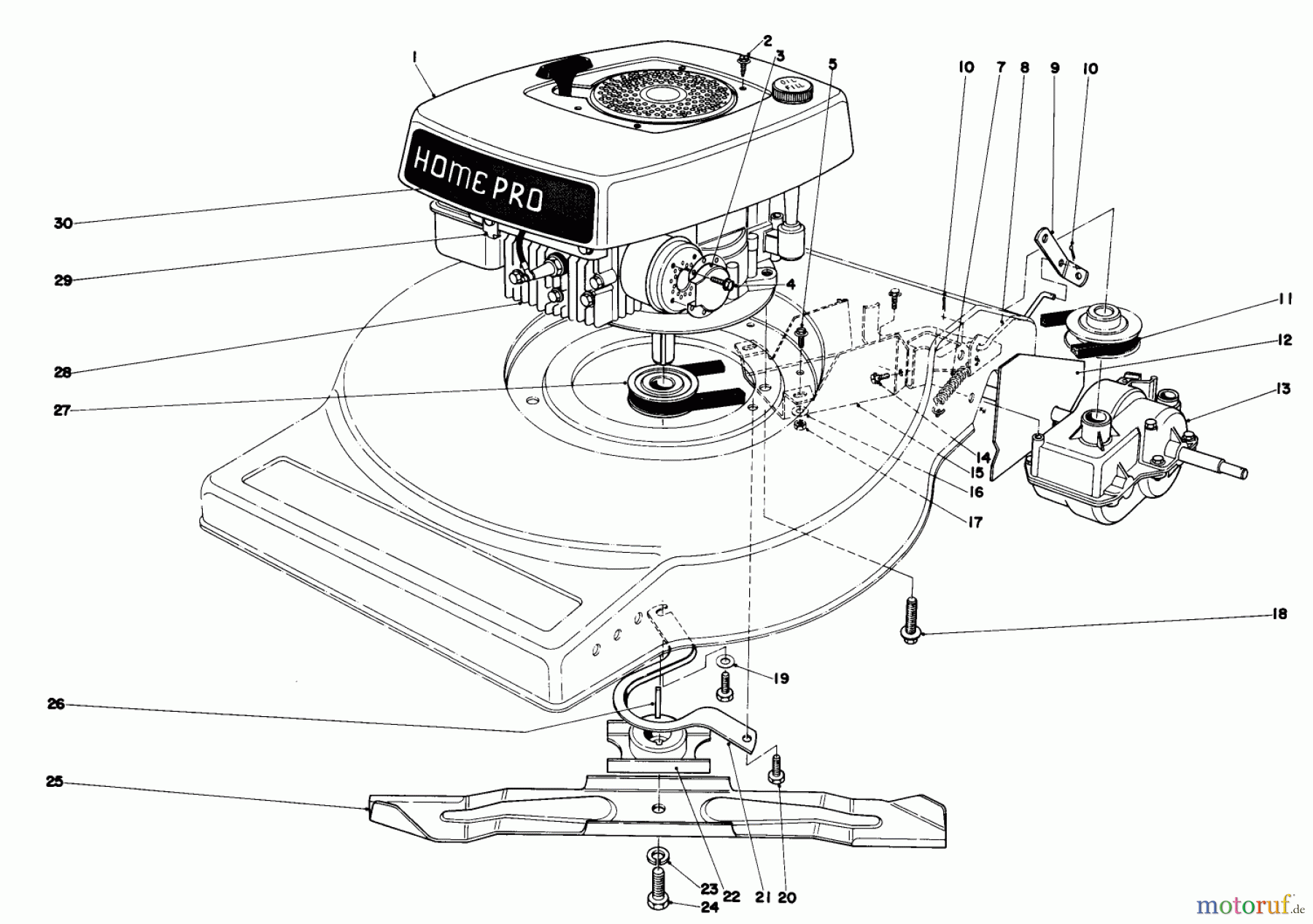  Toro Neu Mowers, Walk-Behind Seite 1 16830 - Toro Lawnmower, 1979 (9000001-9999999) ENGINE ASSEMBLY (MODEL NO. 16830)