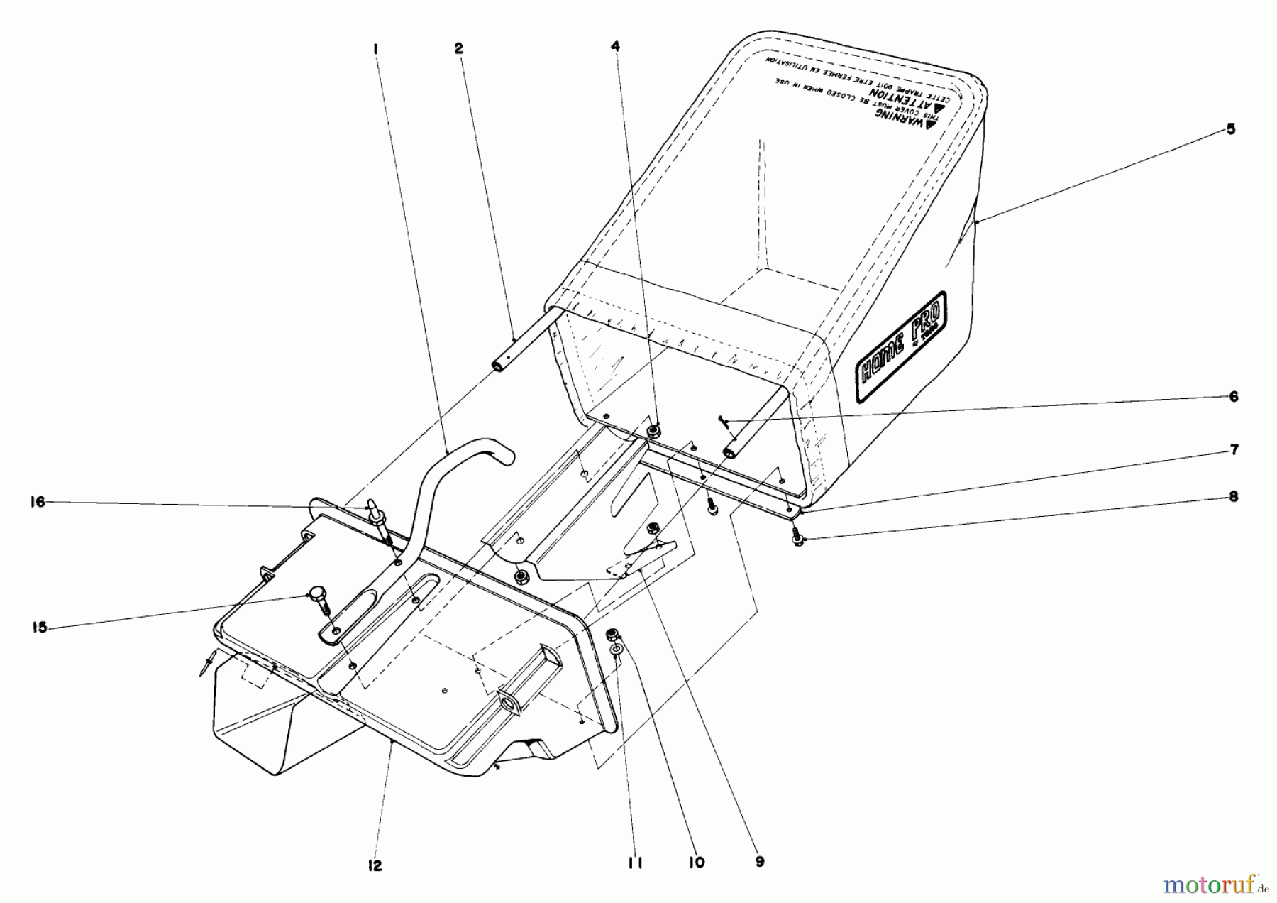  Toro Neu Mowers, Walk-Behind Seite 1 16830 - Toro Lawnmower, 1979 (9000001-9999999) GRASS CATCHER ASSEMBLY (MODEL NO. 16820 & 16830)