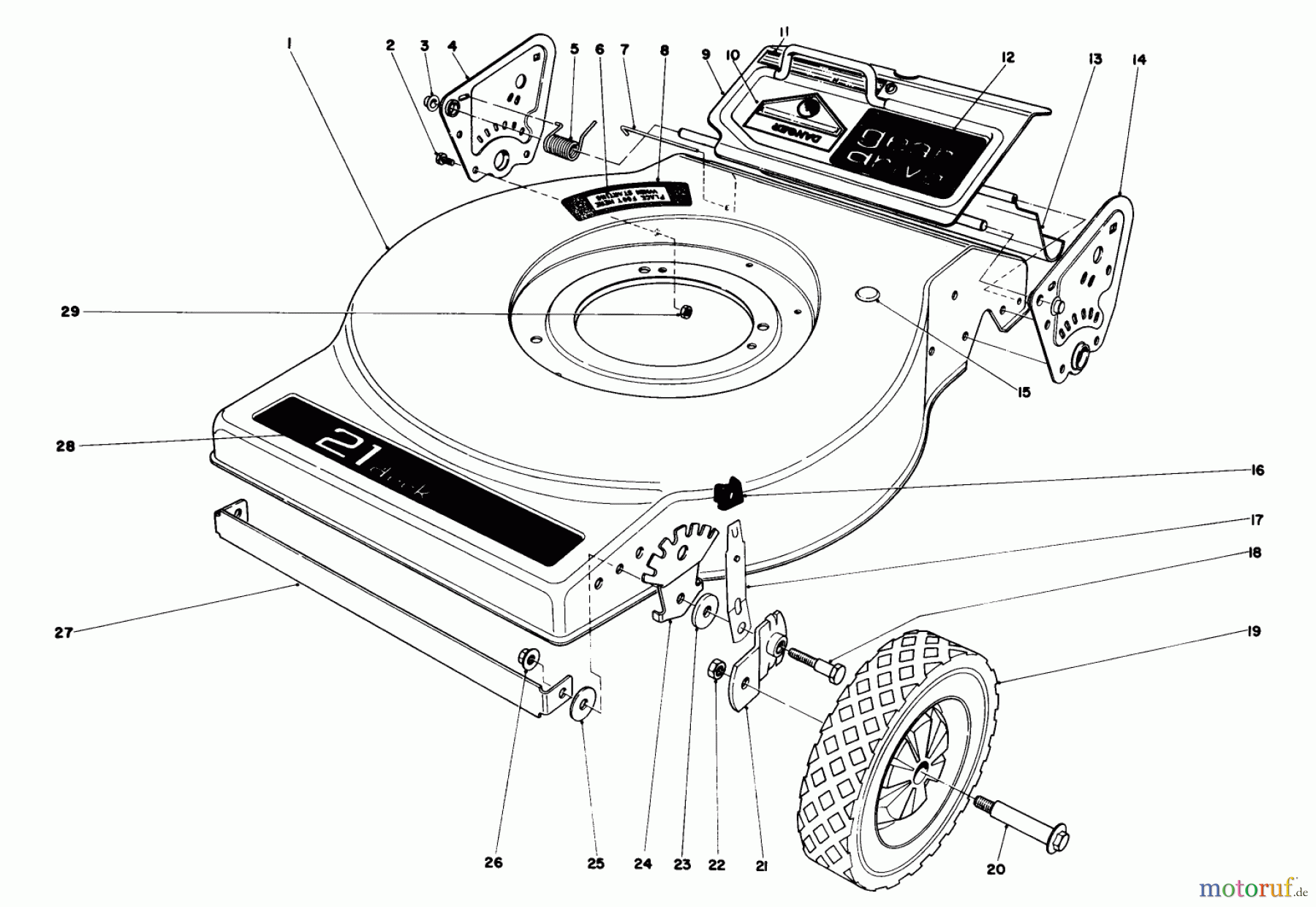  Toro Neu Mowers, Walk-Behind Seite 1 16880 - Toro Lawnmower, 1981 (1000001-1999999) MOWER HOUSING (MODEL NO. 16890)