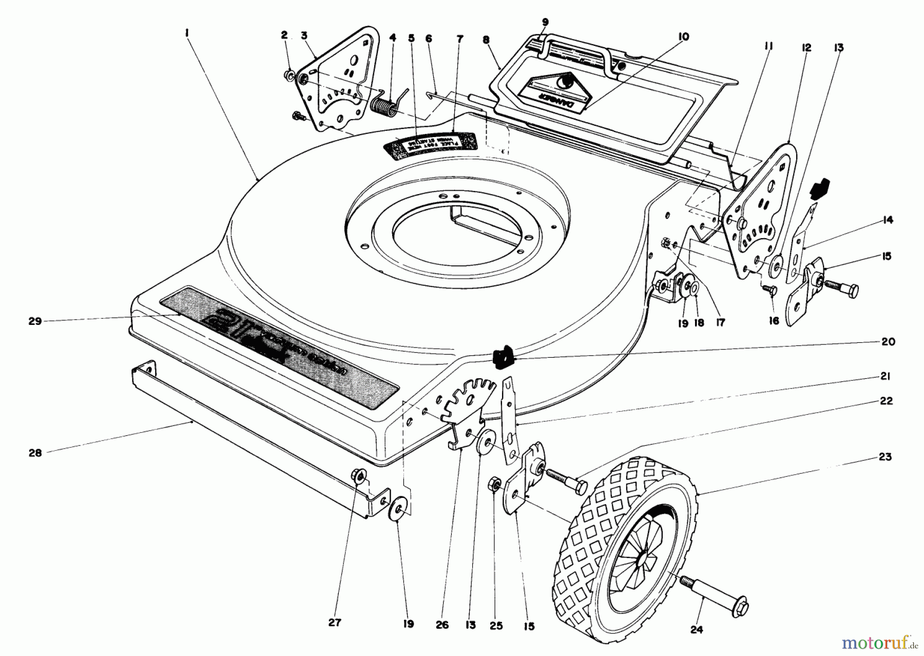  Toro Neu Mowers, Walk-Behind Seite 1 16880 - Toro Lawnmower, 1982 (2000001-2999999) MOWER HOUSING (MODEL NO. 16880)