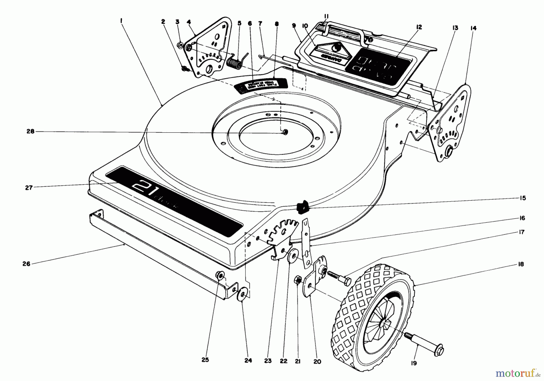  Toro Neu Mowers, Walk-Behind Seite 1 16880 - Toro Lawnmower, 1982 (2000001-2999999) MOWER HOUSING (MODEL NO. 16890)