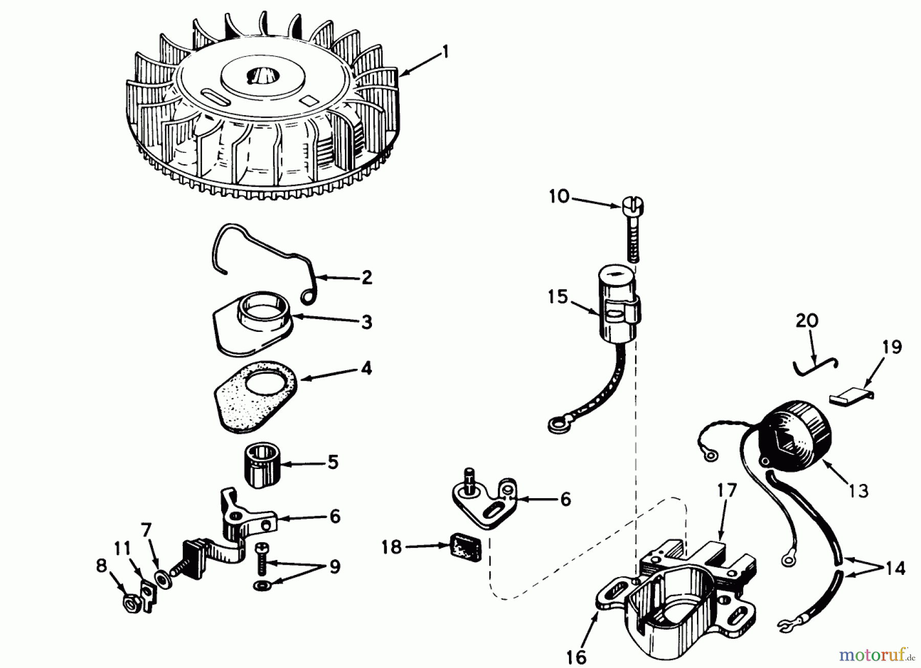  Toro Neu Mowers, Walk-Behind Seite 1 17201 - Toro Whirlwind Lawnmower, 1969 (9000001-9999999) MAGNETO NO. 610793