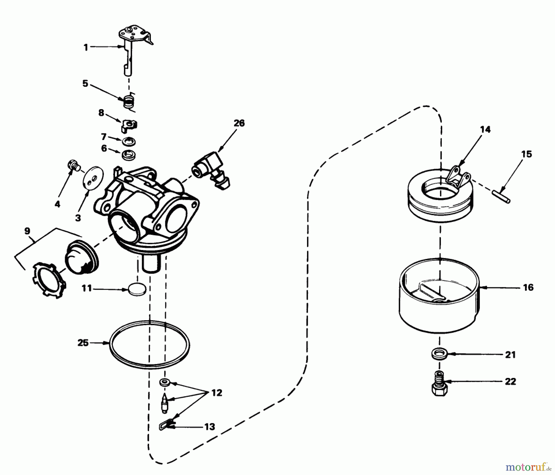  Toro Neu Mowers, Walk-Behind Seite 1 18010 - Toro Lawnmower, 1981 (1000001-1999999) CARBURETOR NO. 632050