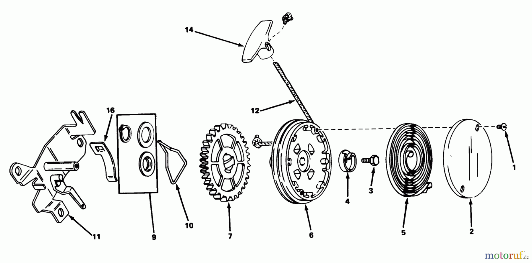  Toro Neu Mowers, Walk-Behind Seite 1 18010 - Toro Lawnmower, 1981 (1000001-1999999) REWIND STARTER NO. 590519