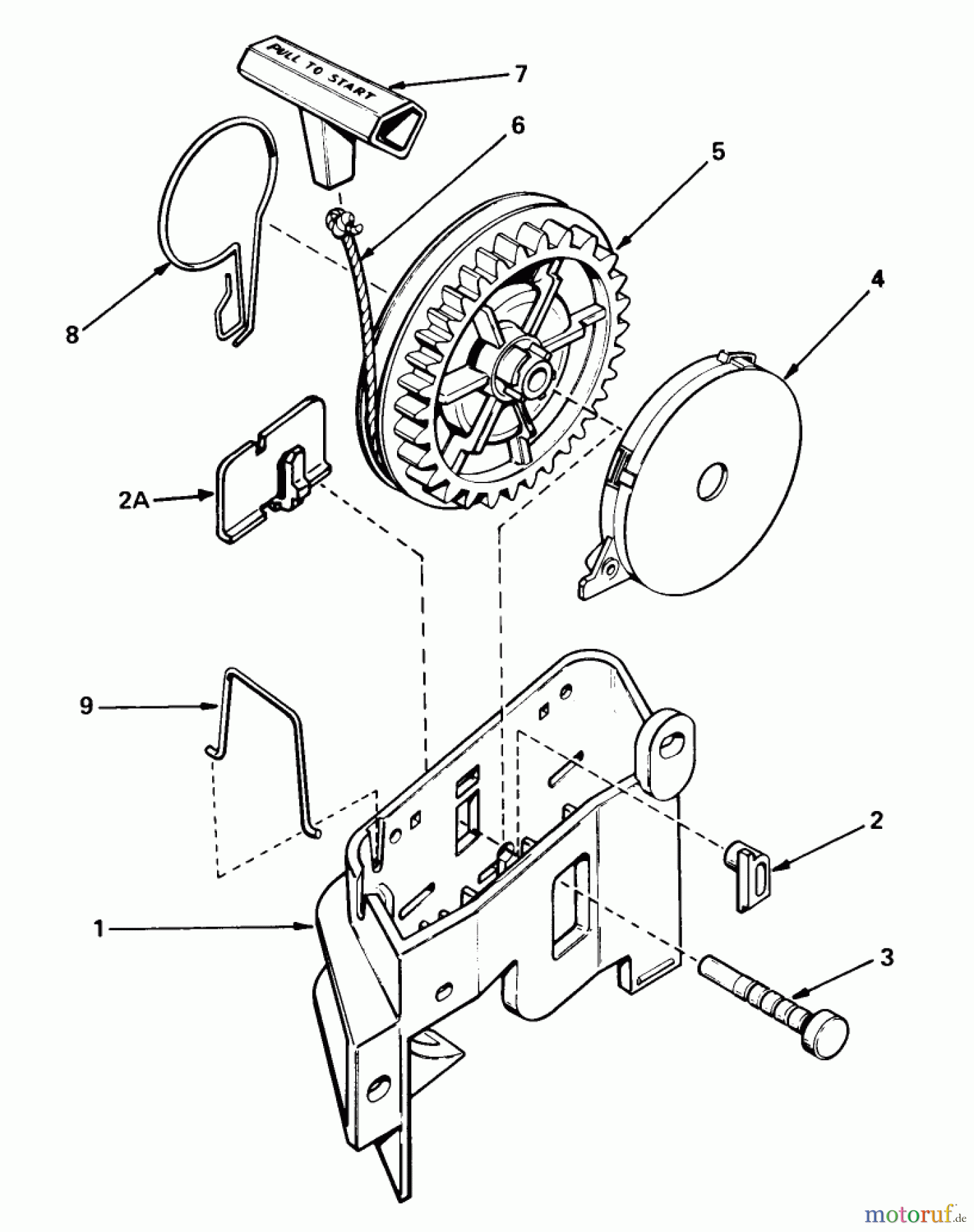  Toro Neu Mowers, Walk-Behind Seite 1 18017 - Toro Lawnmower, 1978 (8000001-8999999) REWIND STARTER NO. 590531