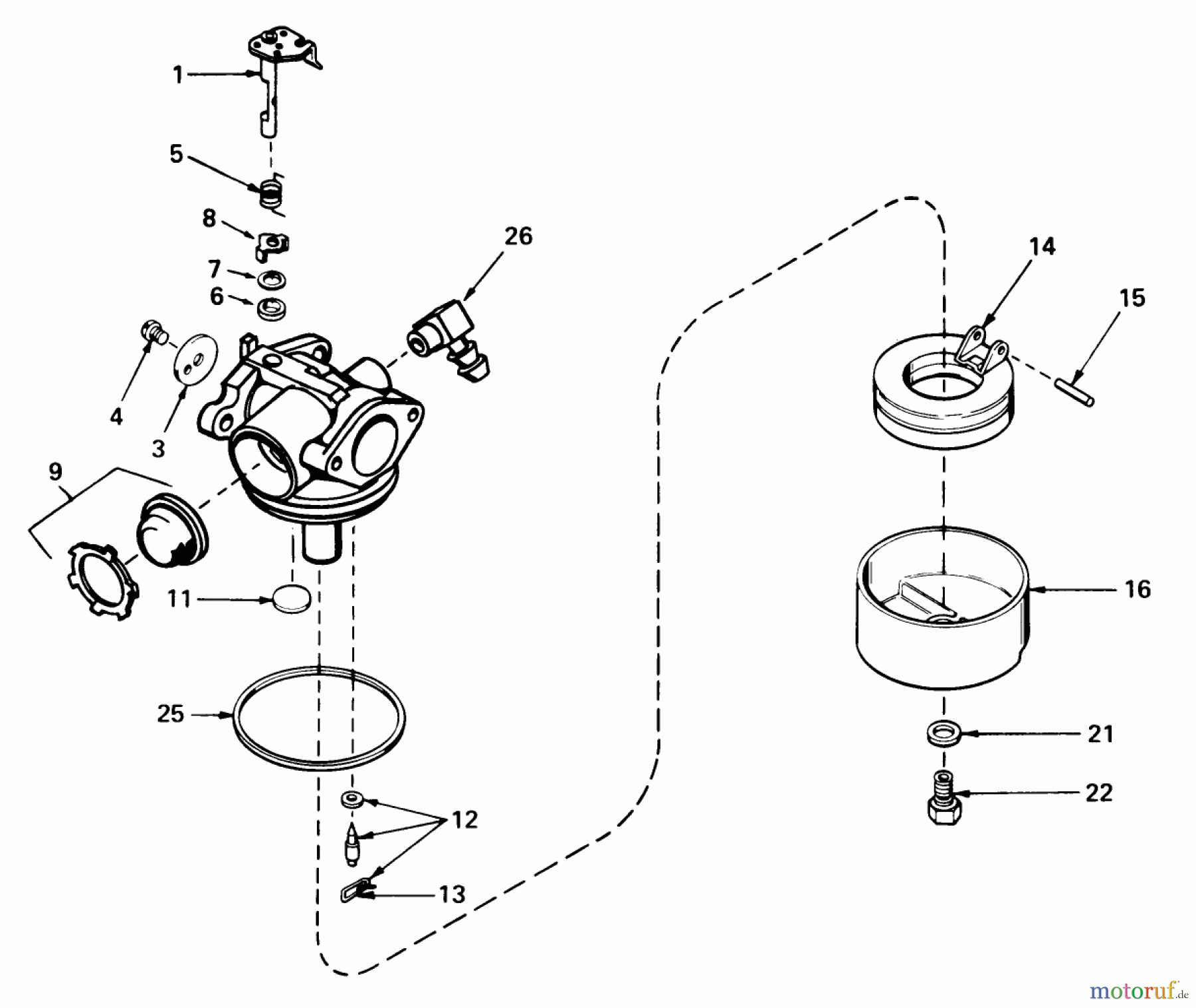  Toro Neu Mowers, Walk-Behind Seite 1 18017 - Toro Lawnmower, 1979 (9000001-9999999) CARBURETOR NO. 632046