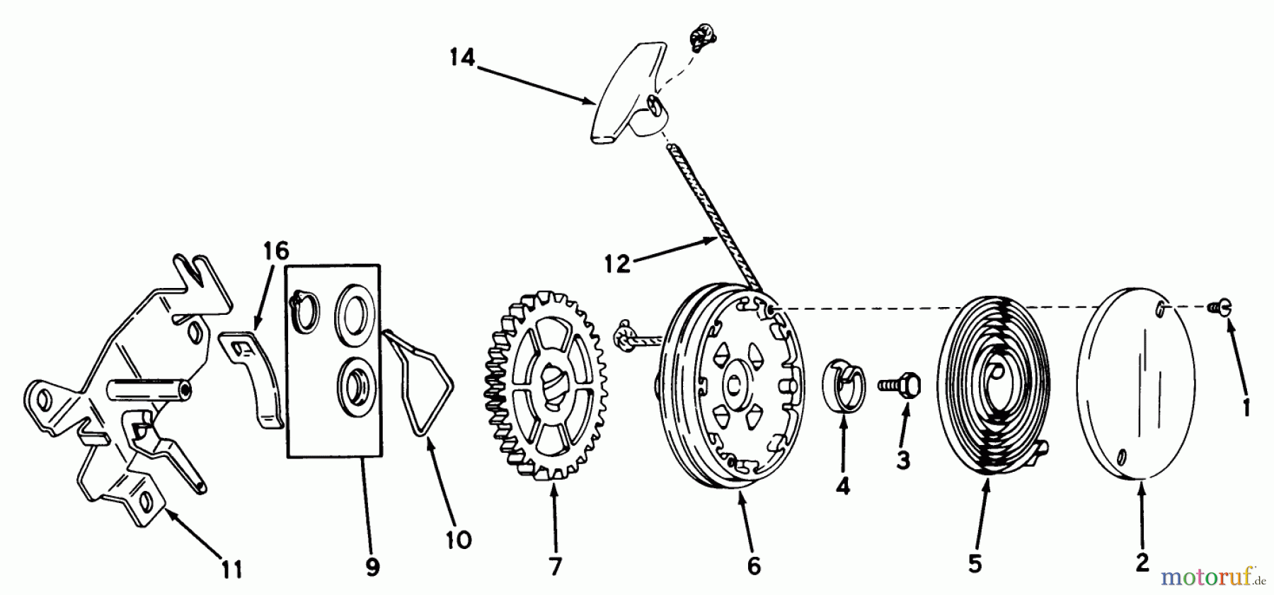  Toro Neu Mowers, Walk-Behind Seite 1 18060 - Toro Lawnmower, 1980 (0000001-0999999) REWIND STARTER NO. 590519