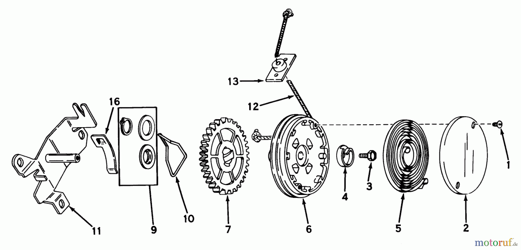  Toro Neu Mowers, Walk-Behind Seite 1 18070 - Toro Lawnmower, 1971 (1000001-1999999) REWIND STARTER NO. 590450A