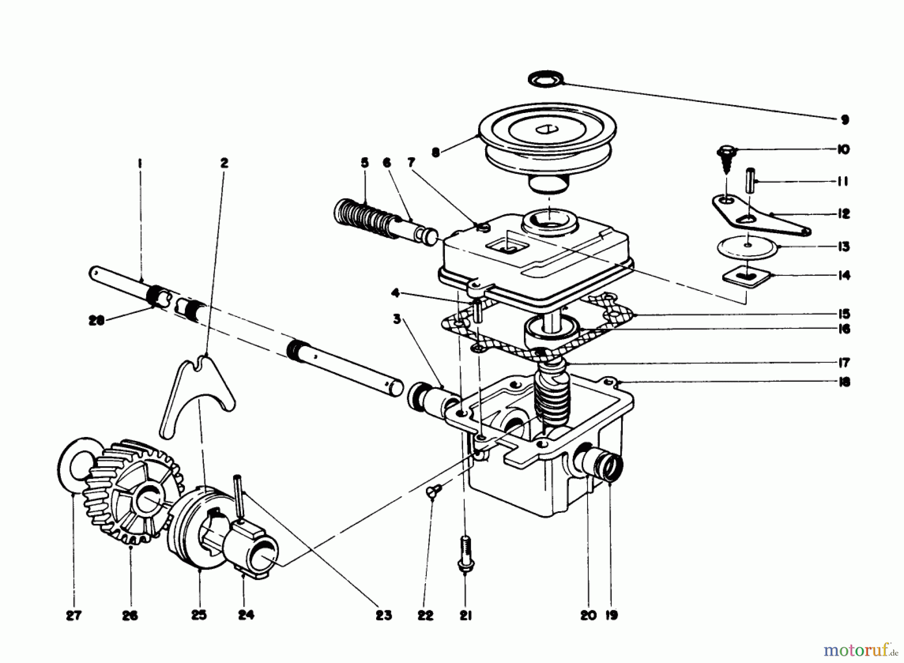  Toro Neu Mowers, Walk-Behind Seite 1 18085 - Toro Lawnmower, 1979 (9000001-9999999) GEAR CASE ASSEMBLY