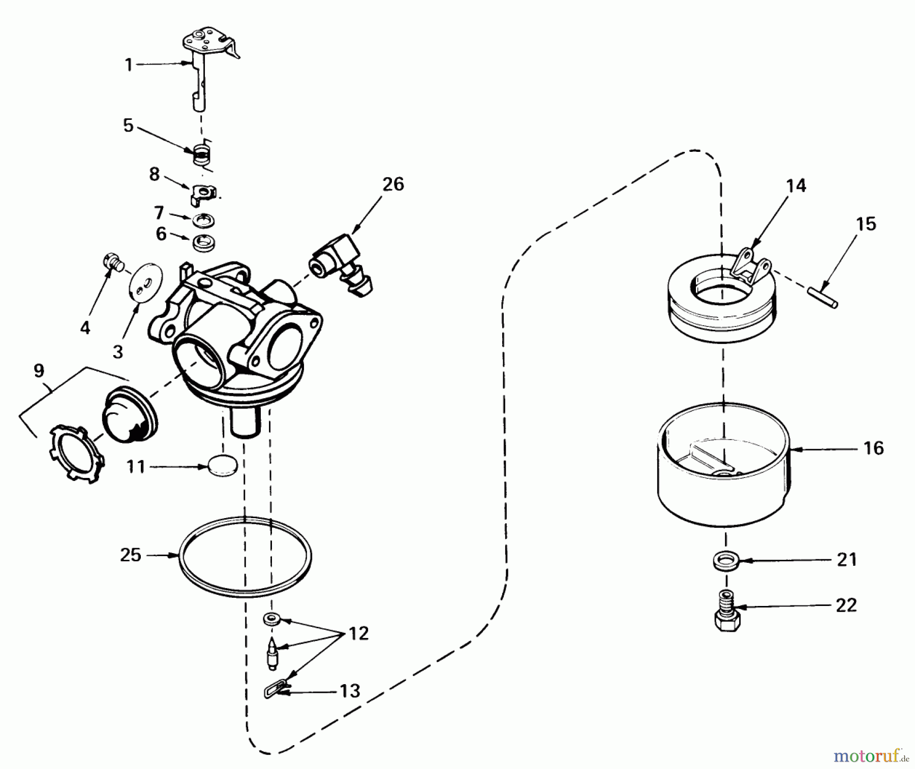  Toro Neu Mowers, Walk-Behind Seite 1 18095 - Toro Lawnmower, 1979 (9000001-9999999) CARBURETOR NO. 632050