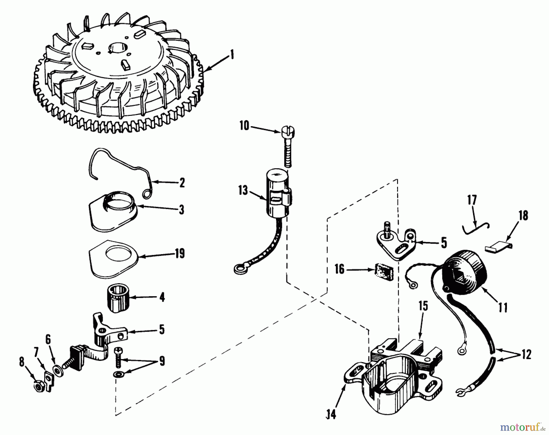  Toro Neu Mowers, Walk-Behind Seite 1 18208 - Toro Guardian Lawnmower, 1972 (2000001-2999999) MAGNETO NO. 610772