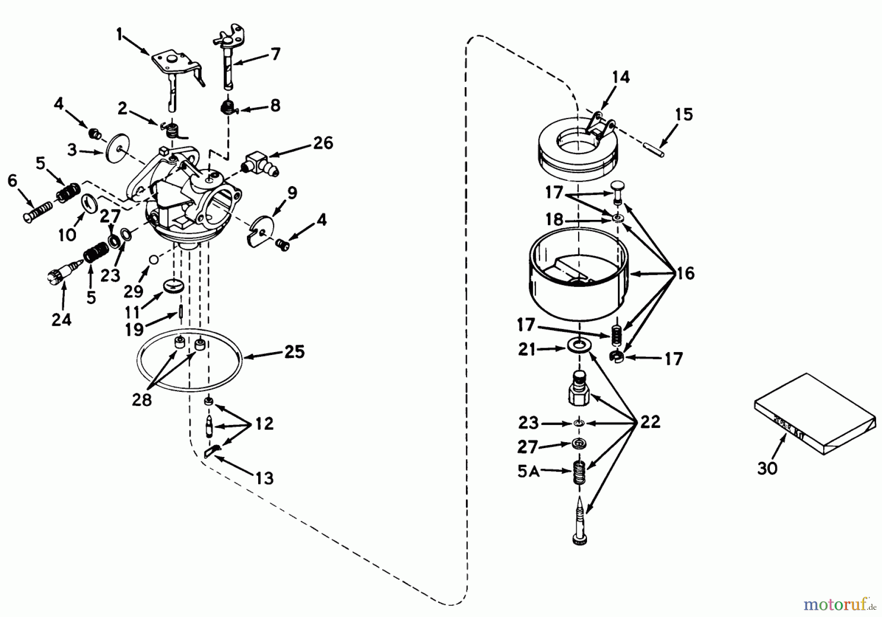  Toro Neu Mowers, Walk-Behind Seite 1 18215 - Toro Whirlwind Lawnmower, 1970 (0000001-0999999) CARBURETOR NO. 631581