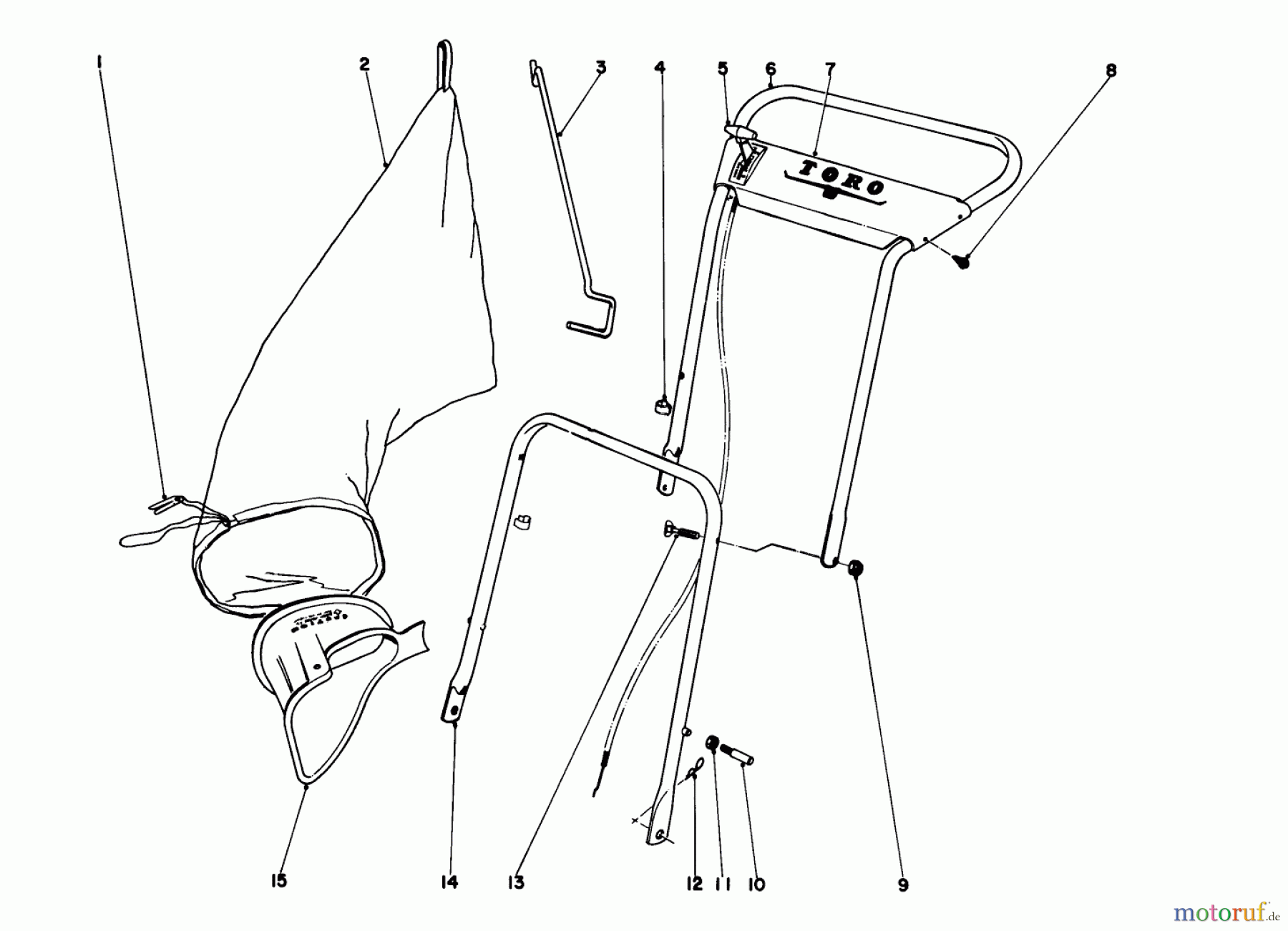  Toro Neu Mowers, Walk-Behind Seite 1 19500 - Toro Whirlwind Lawnmower, 1971 (1000001-1999999) HANDLE ASSEMBLY MODEL NOS. 18400 & 19500