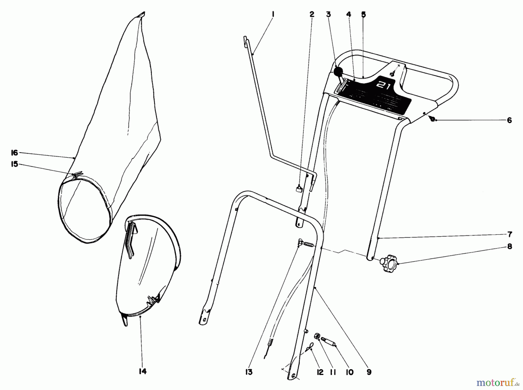  Toro Neu Mowers, Walk-Behind Seite 1 19271 - Toro Guardian Lawnmower, 1971 (1000001-1999999) HANDLE ASSEMBLY MODEL NO. 19271