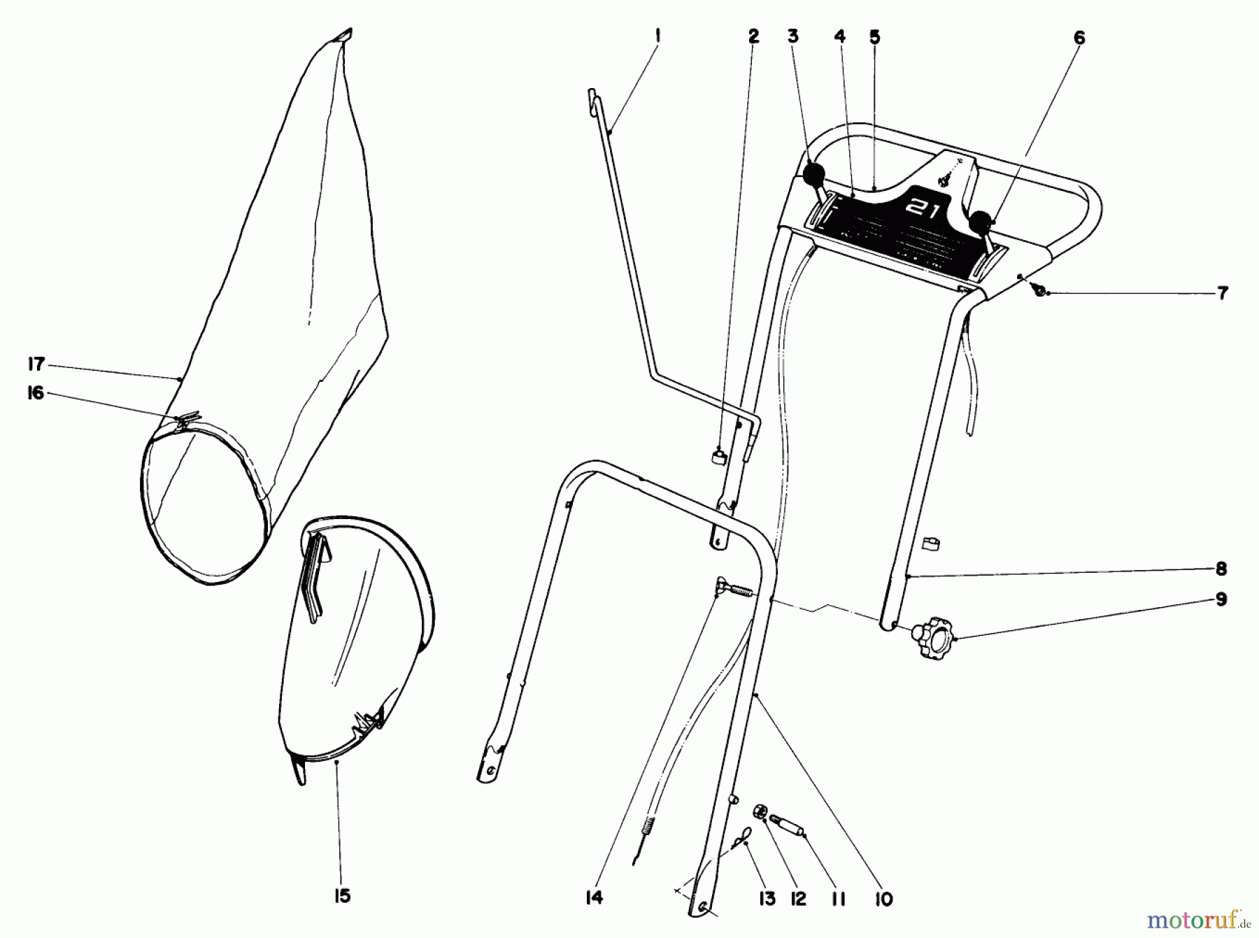  Toro Neu Mowers, Walk-Behind Seite 1 19271 - Toro Guardian Lawnmower, 1971 (1000001-1999999) HANDLE ASSEMBLY MODEL NO. 20571