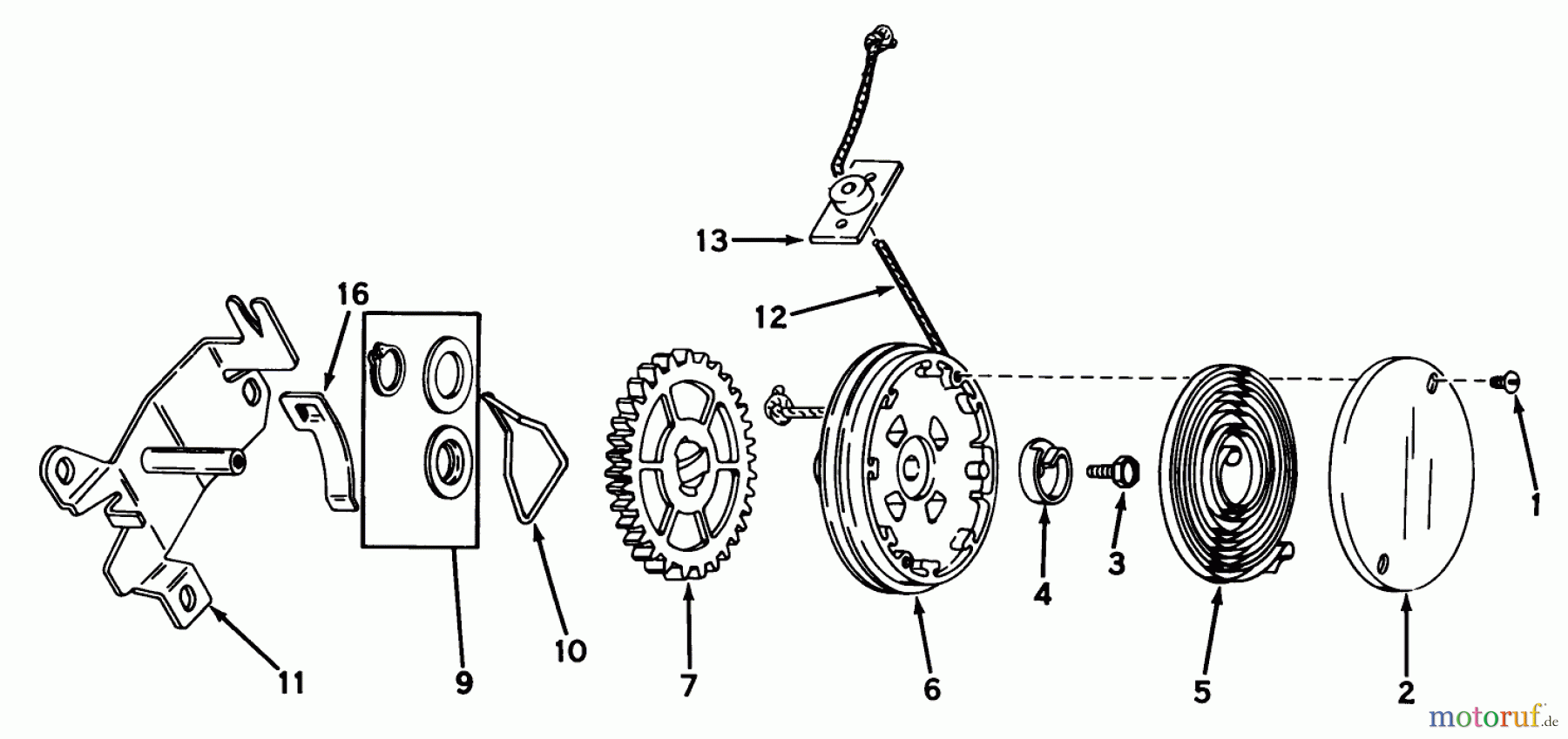  Toro Neu Mowers, Walk-Behind Seite 1 19271 - Toro Guardian Lawnmower, 1971 (1000001-1999999) REWIND STARTER NO. 590450A