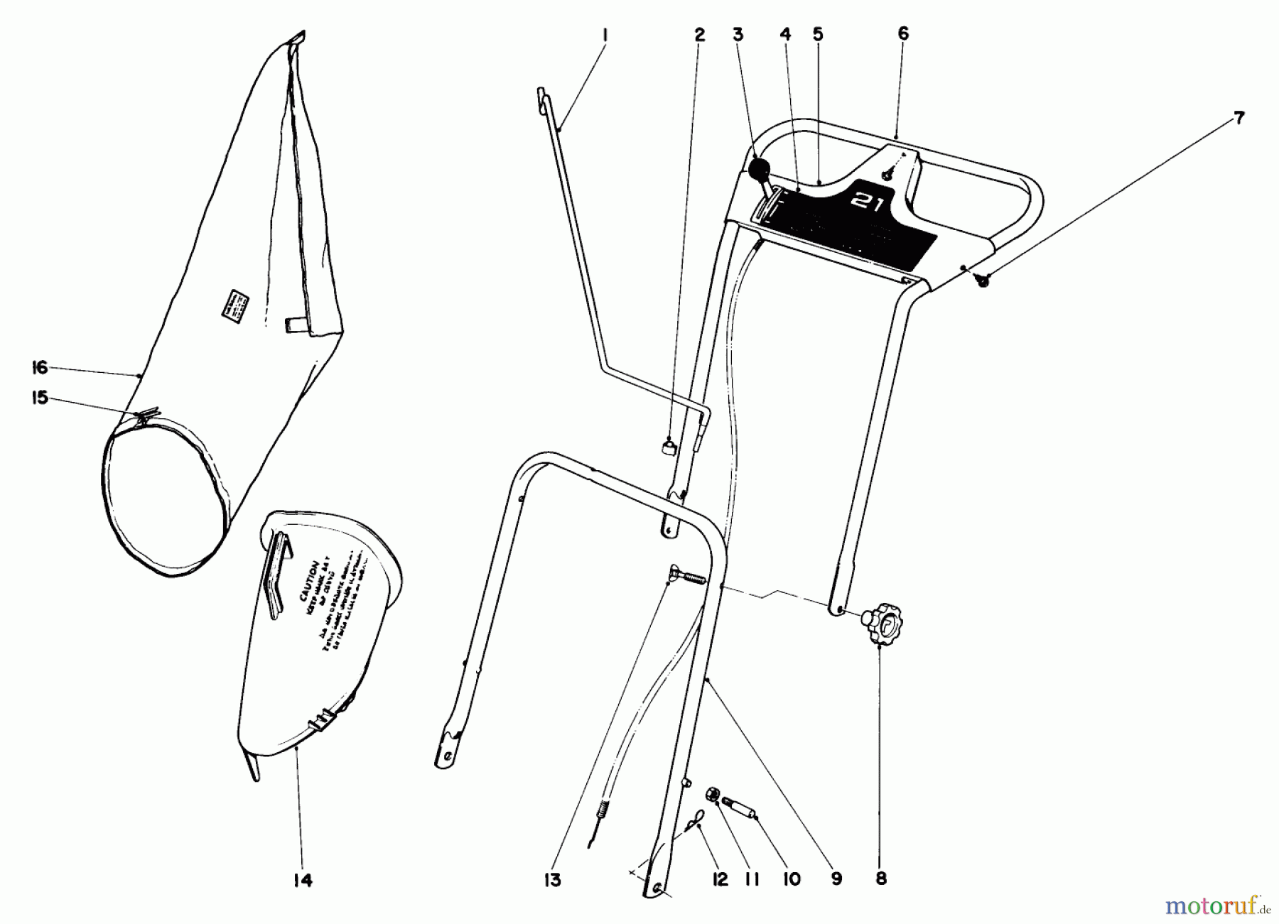  Toro Neu Mowers, Walk-Behind Seite 1 19271 - Toro Guardian Lawnmower, 1972 (2000001-2999999) HANDLE ASSEMBLY MODEL NO. 19271